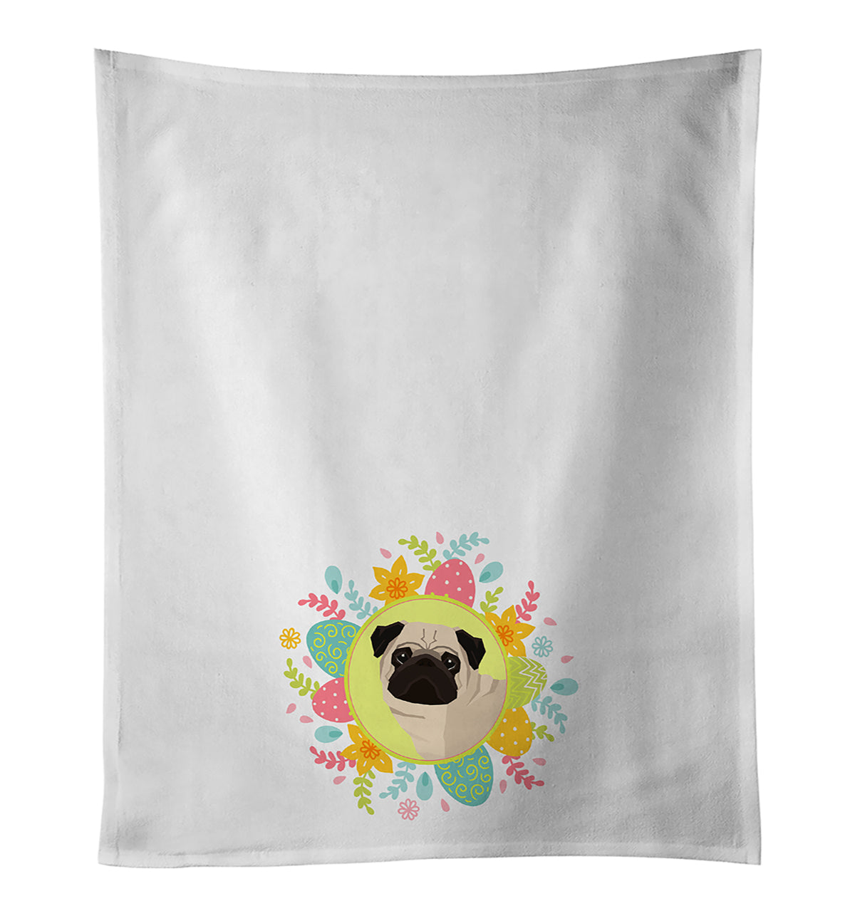 Buy this Pug Easter White Kitchen Towel Set of 2