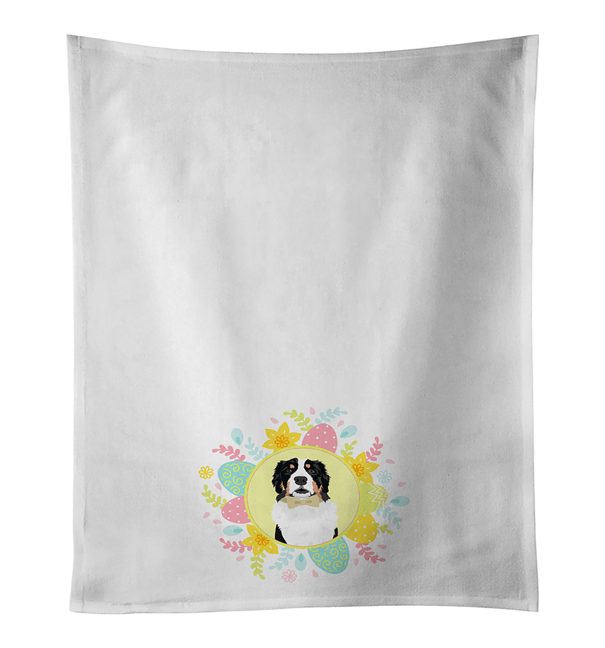 Buy this Bernese Mountain Dog #2 Easter White Kitchen Towel Set of 2