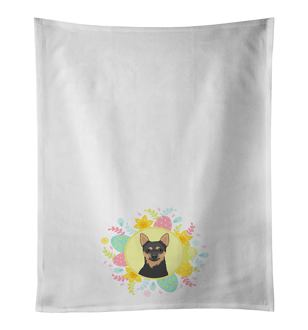 Buy this Chihuahua Black and Tan #1 Easter White Kitchen Towel Set of 2