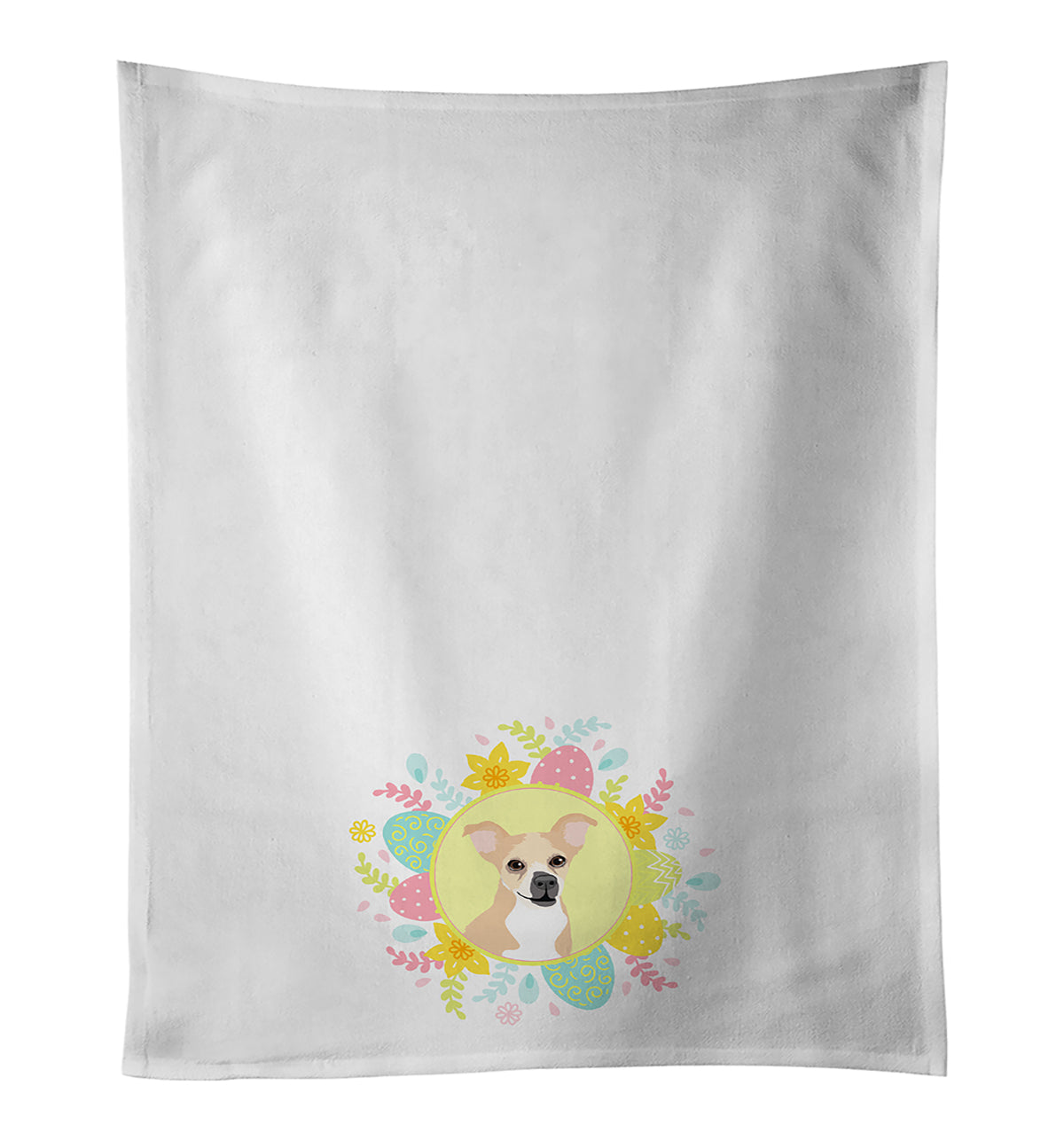 Buy this Chihuahua Gold and White Easter White Kitchen Towel Set of 2
