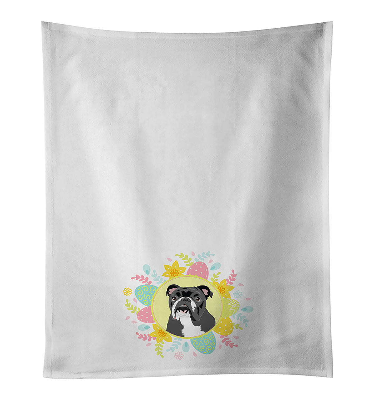 Buy this English Bulldog Black and White Easter White Kitchen Towel Set of 2