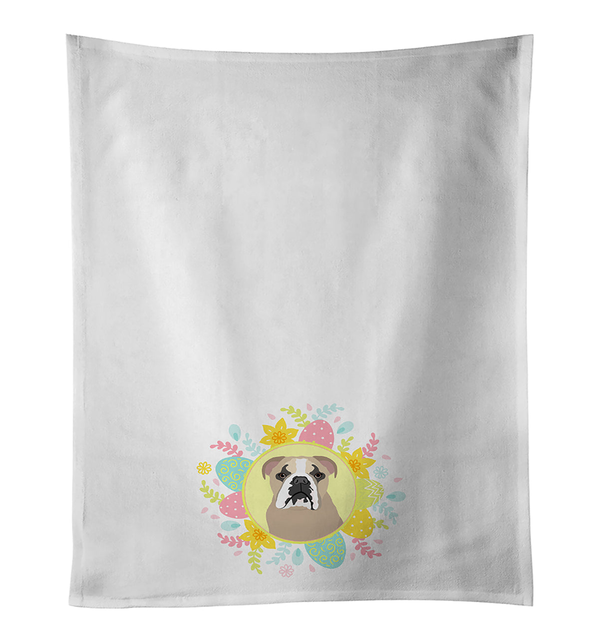 Buy this English Bulldog Lilac Tricolor Easter White Kitchen Towel Set of 2
