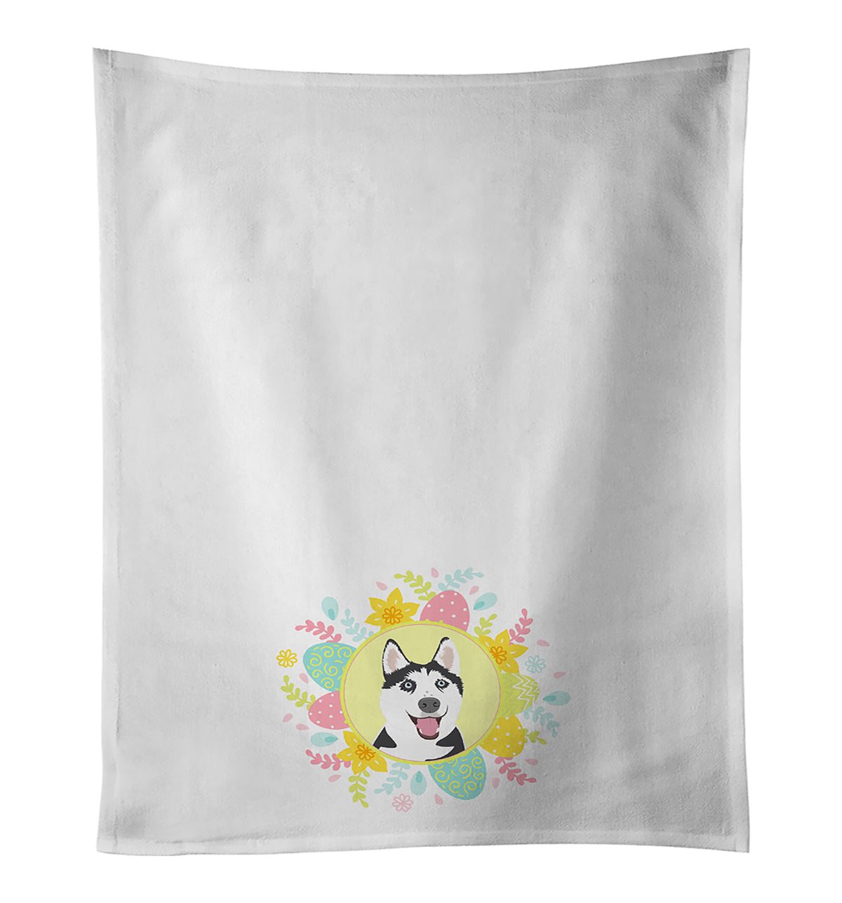 Buy this Siberian Husky Black and White #2 Easter White Kitchen Towel Set of 2