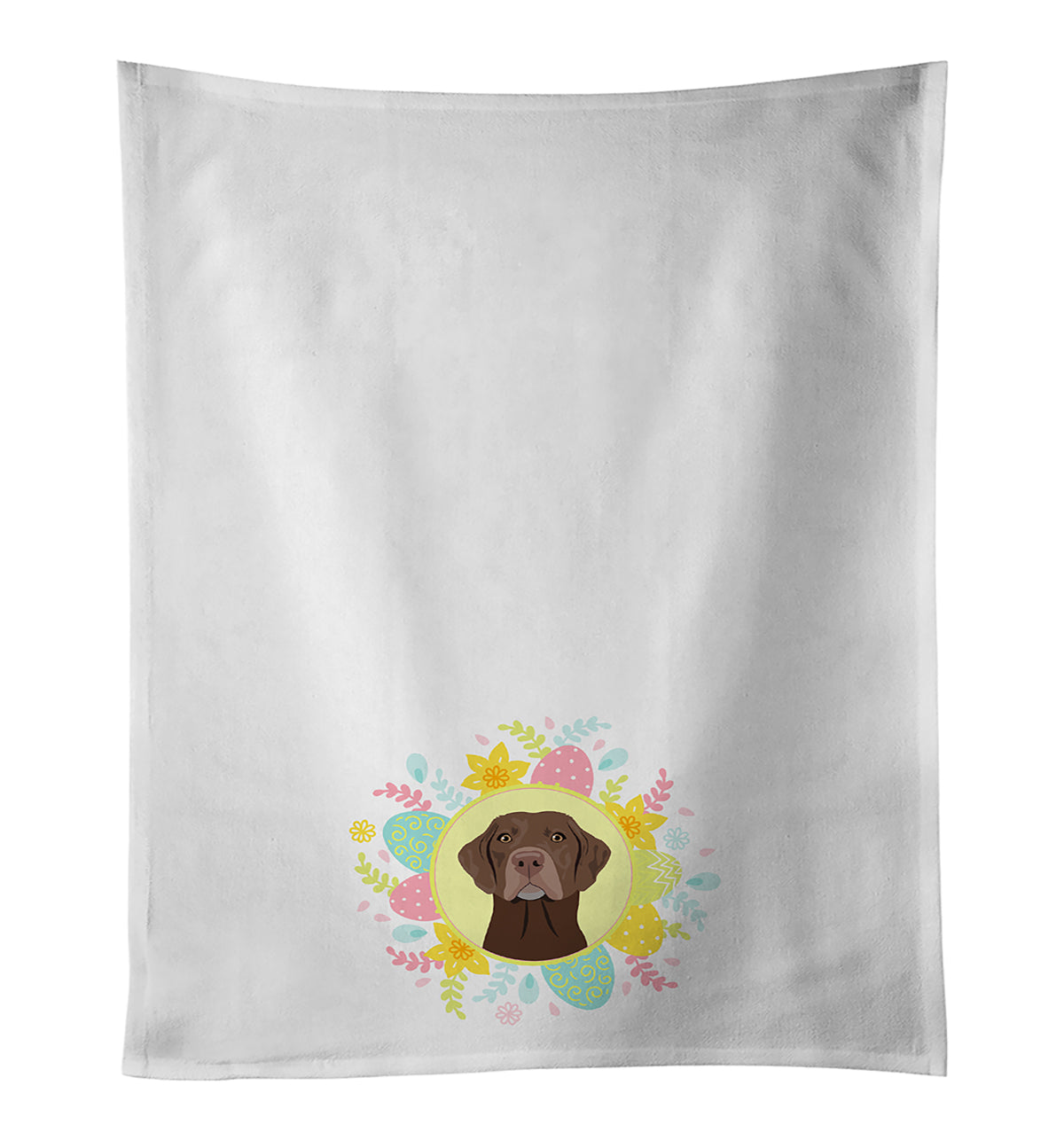 Buy this Labrador Retriever Chocolate #2 Easter White Kitchen Towel Set of 2