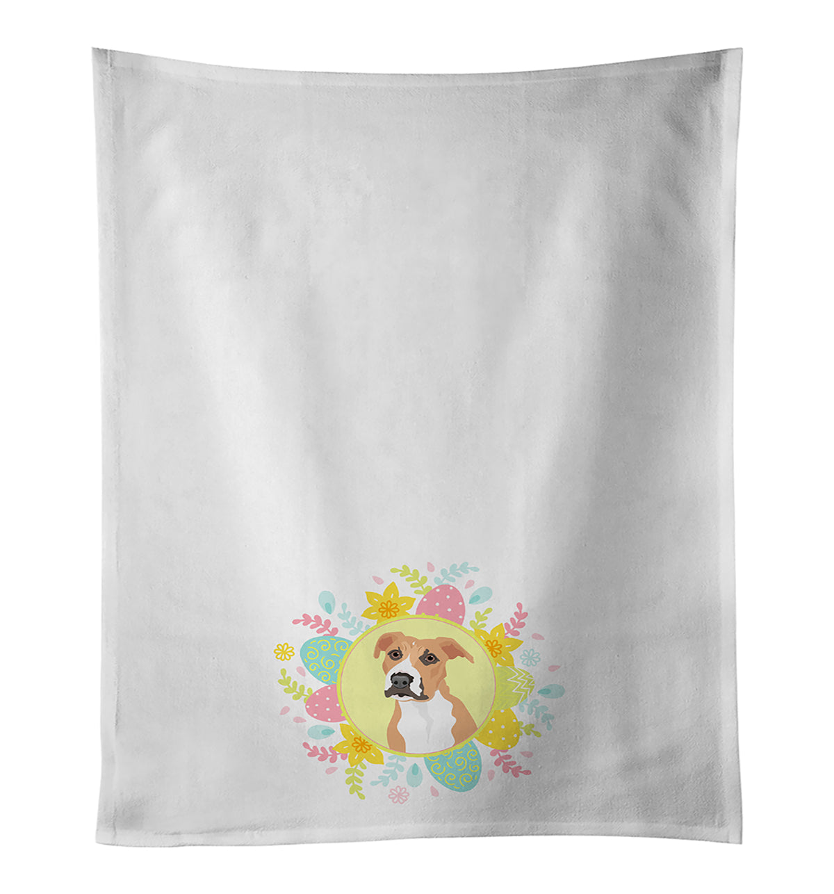 Buy this Pit Bull Fawn #3 Easter White Kitchen Towel Set of 2