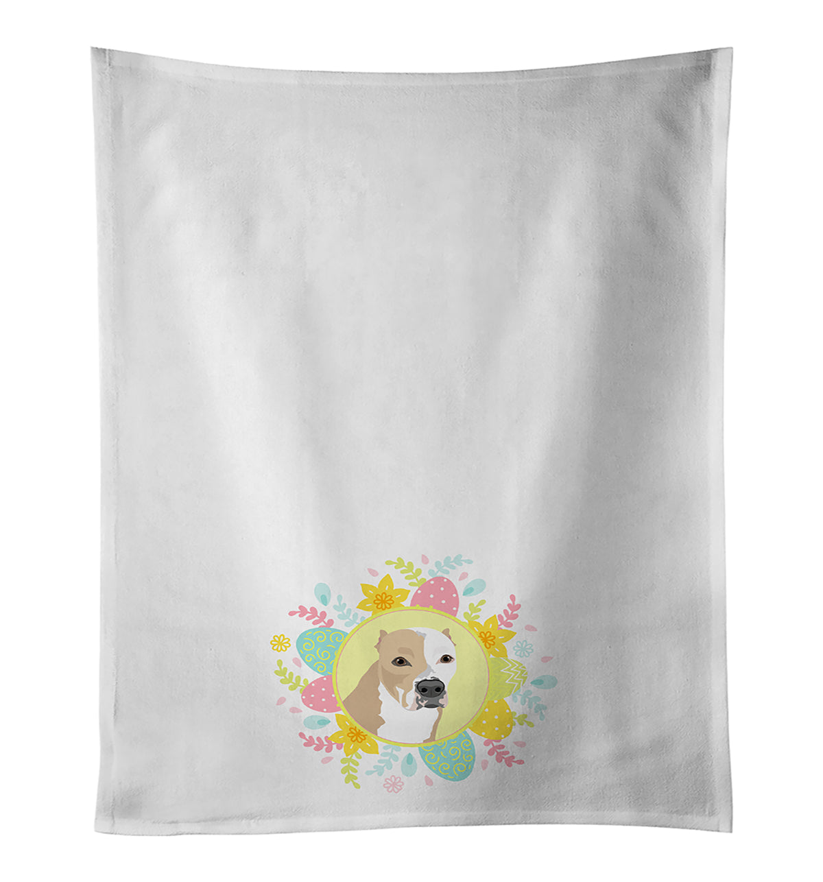 Buy this Pit Bull Fawn #4 Easter White Kitchen Towel Set of 2