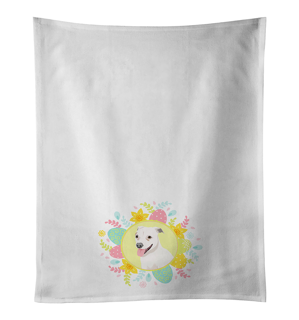 Buy this Pit Bull Puppy Easter White Kitchen Towel Set of 2