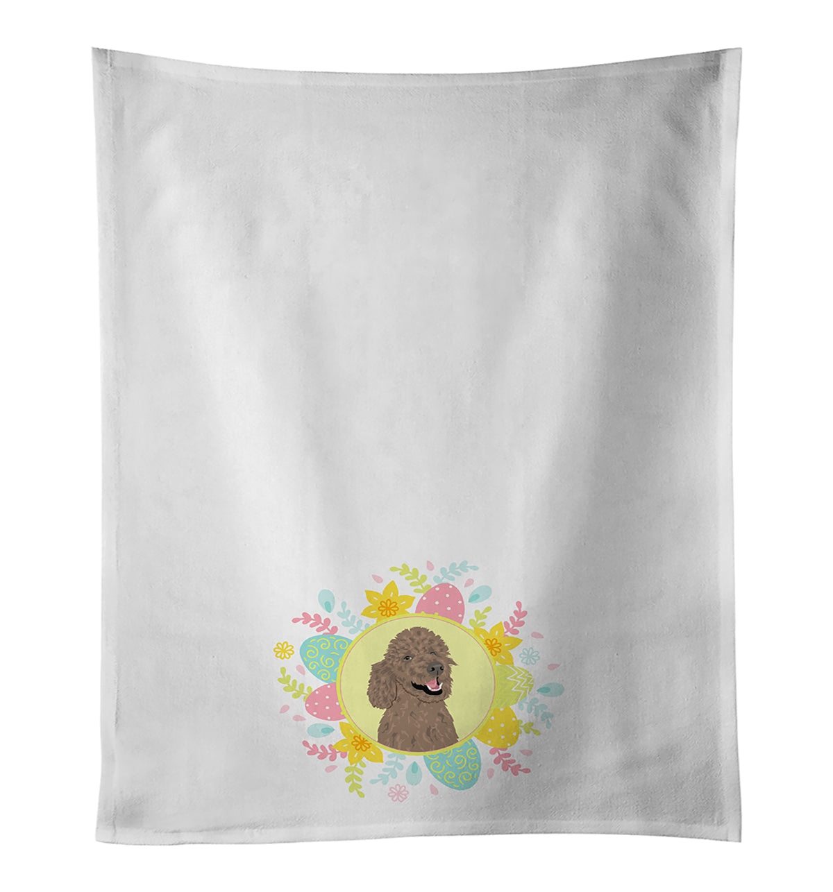 Buy this Poodle Standard Brown Easter White Kitchen Towel Set of 2