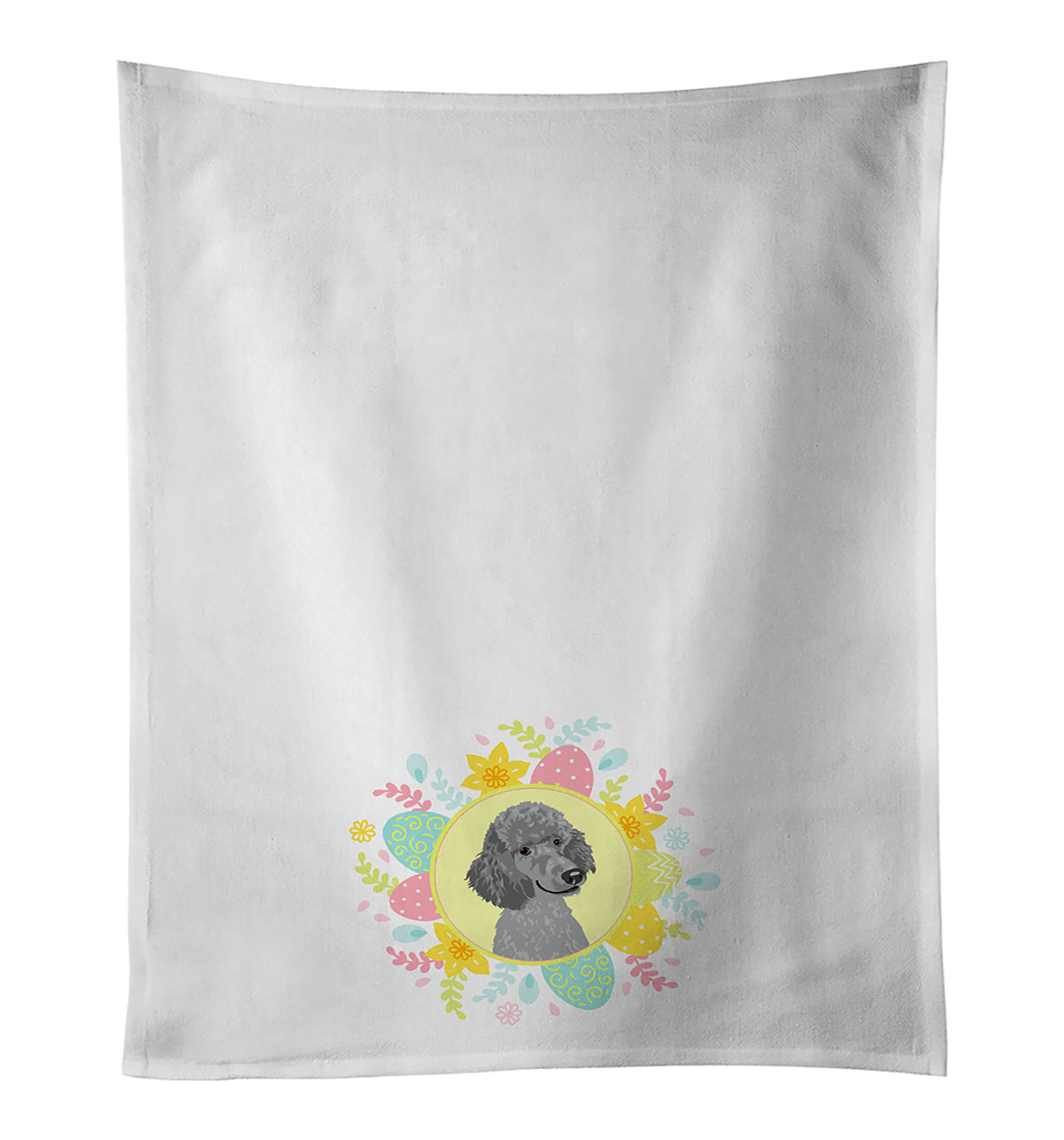 Buy this Poodle Standard Gray Easter White Kitchen Towel Set of 2
