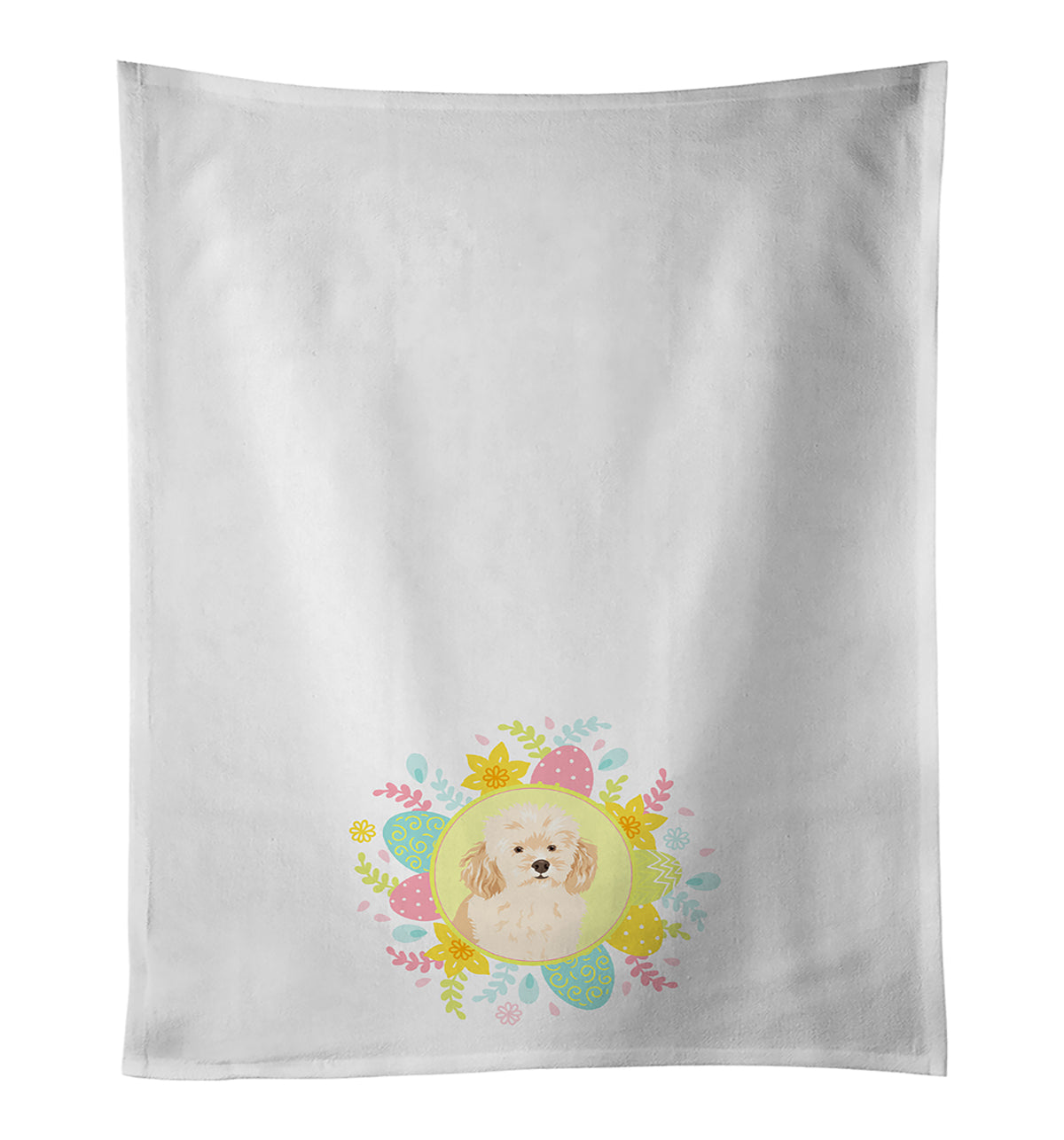 Buy this Poodle Toy Apricot #2 Easter White Kitchen Towel Set of 2