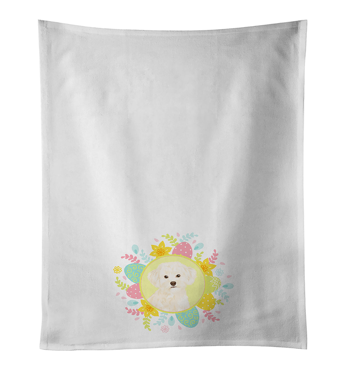 Buy this Poodle Toy Cream Easter White Kitchen Towel Set of 2
