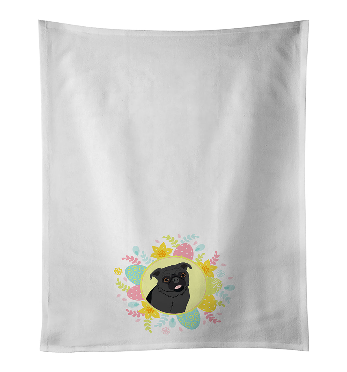 Buy this Pug Black #1 Easter White Kitchen Towel Set of 2