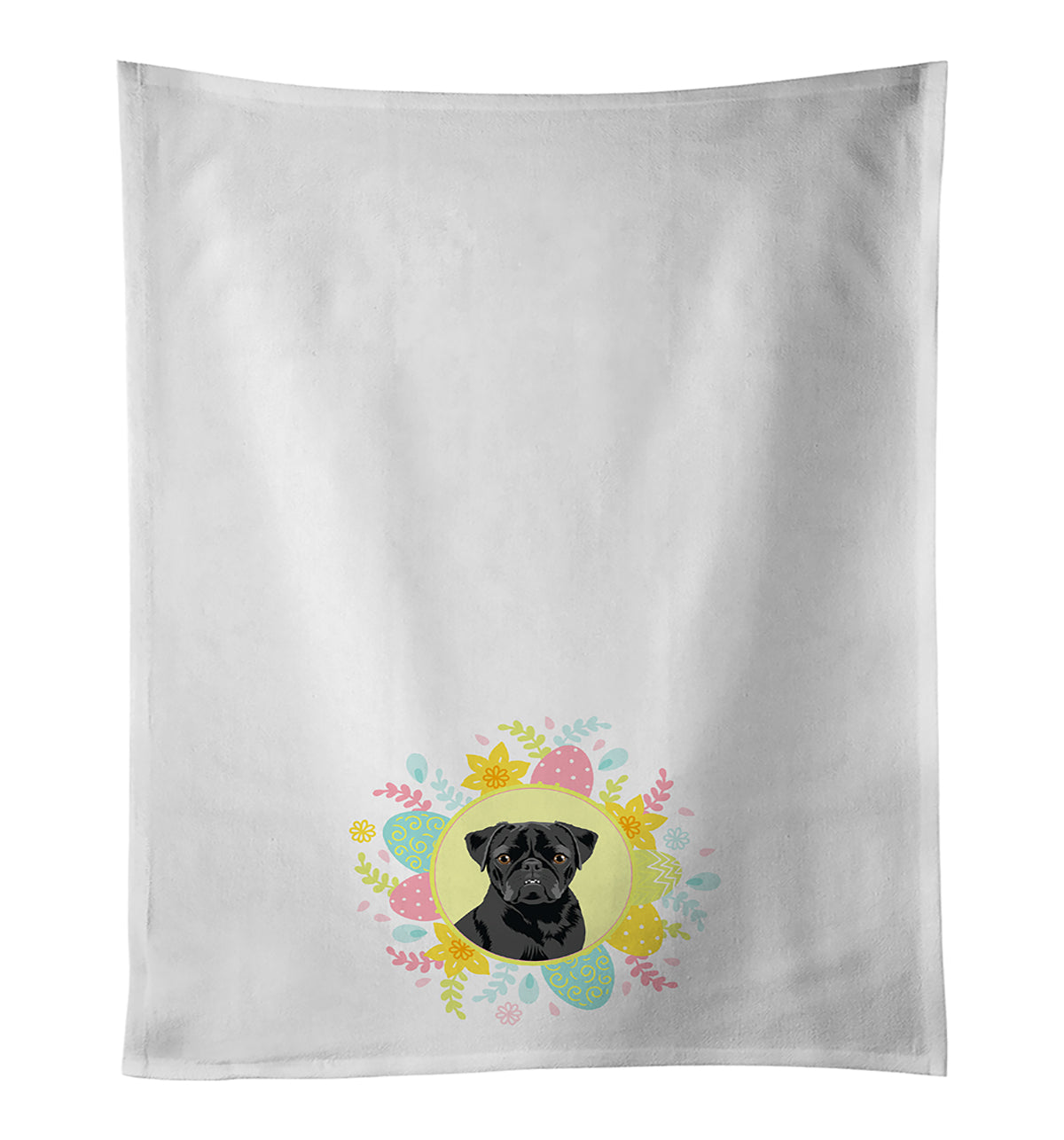 Buy this Pug Black #2 Easter White Kitchen Towel Set of 2