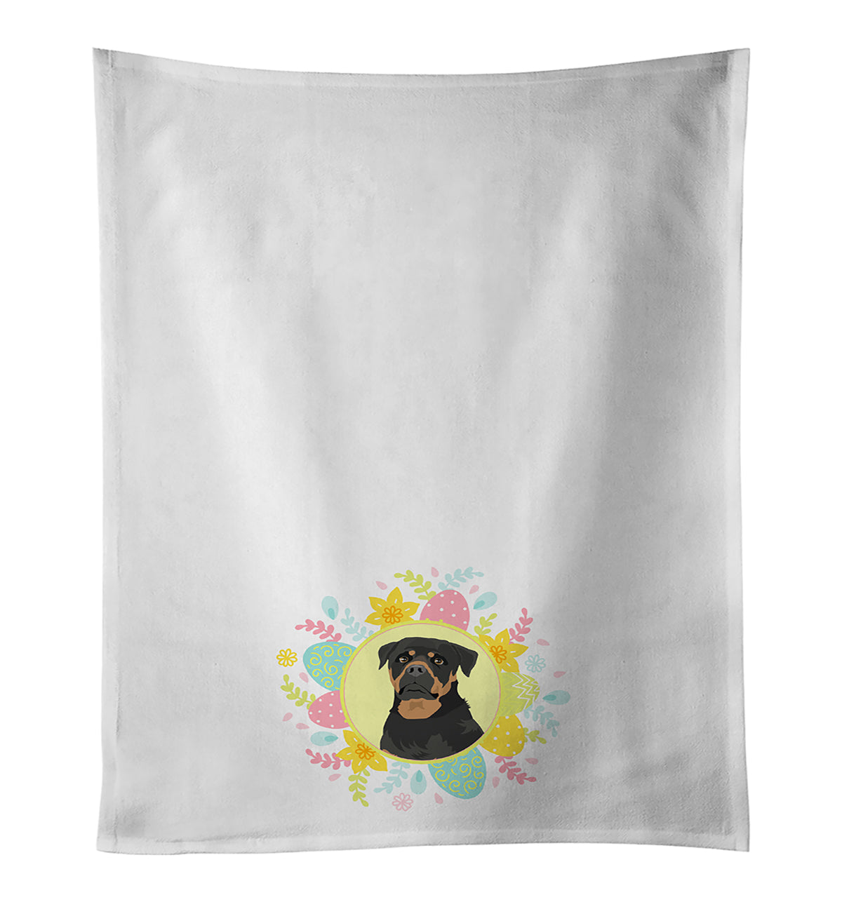 Buy this Rottweiler Black and Mahogany Easter White Kitchen Towel Set of 2