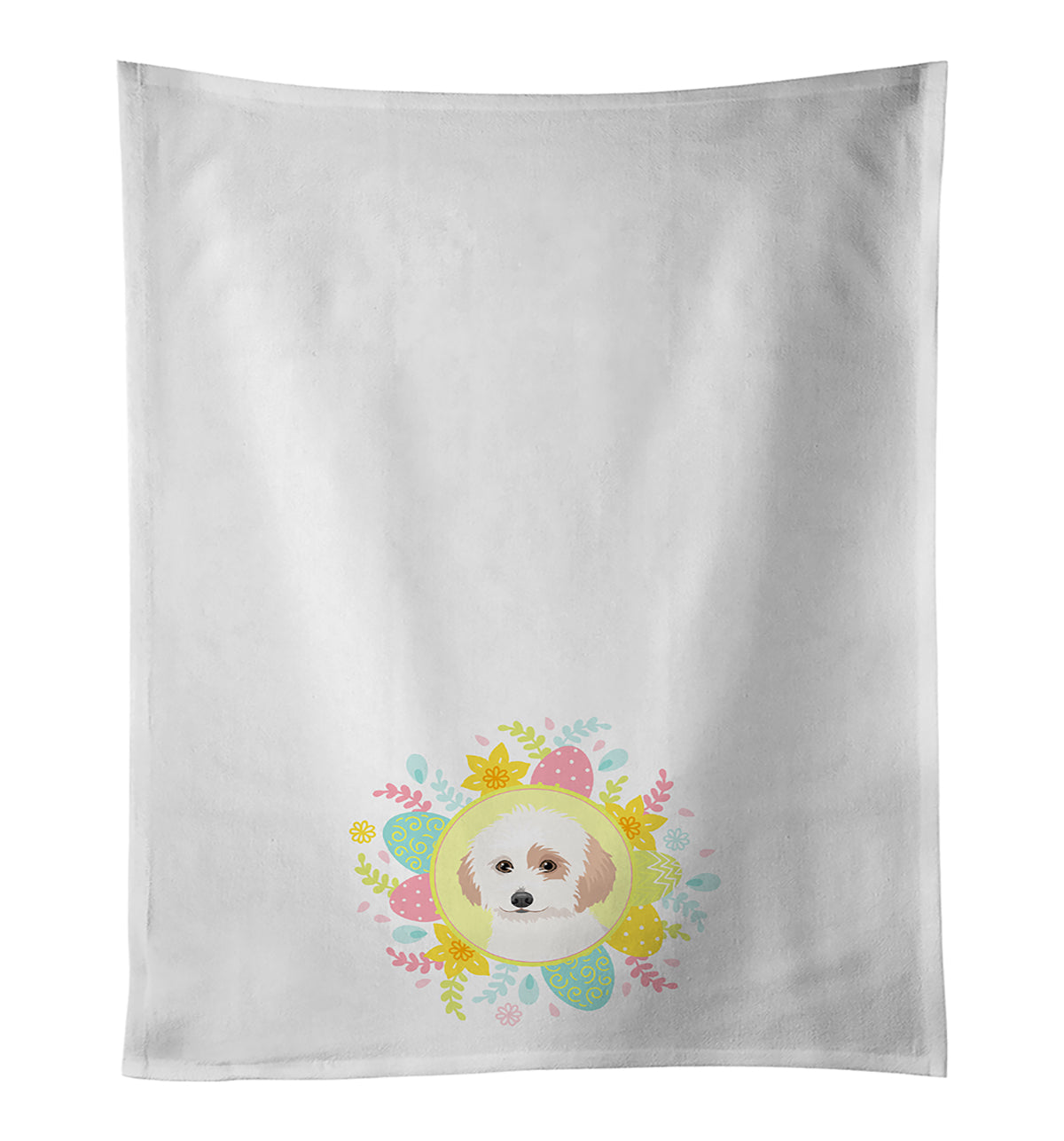 Buy this Shih-Tzu White and Red Easter White Kitchen Towel Set of 2