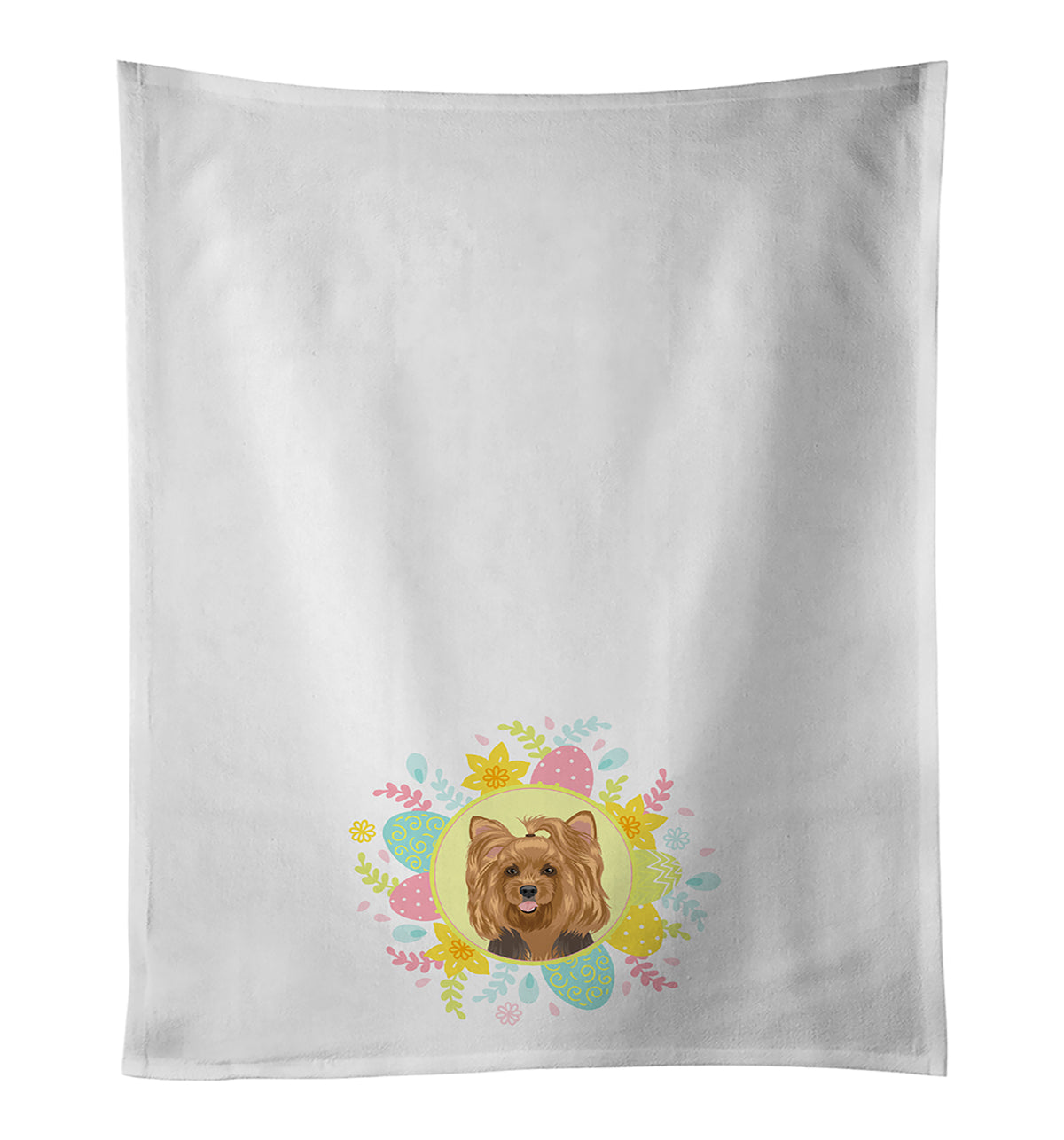 Buy this Yorkie Black and Gold #1 Easter White Kitchen Towel Set of 2