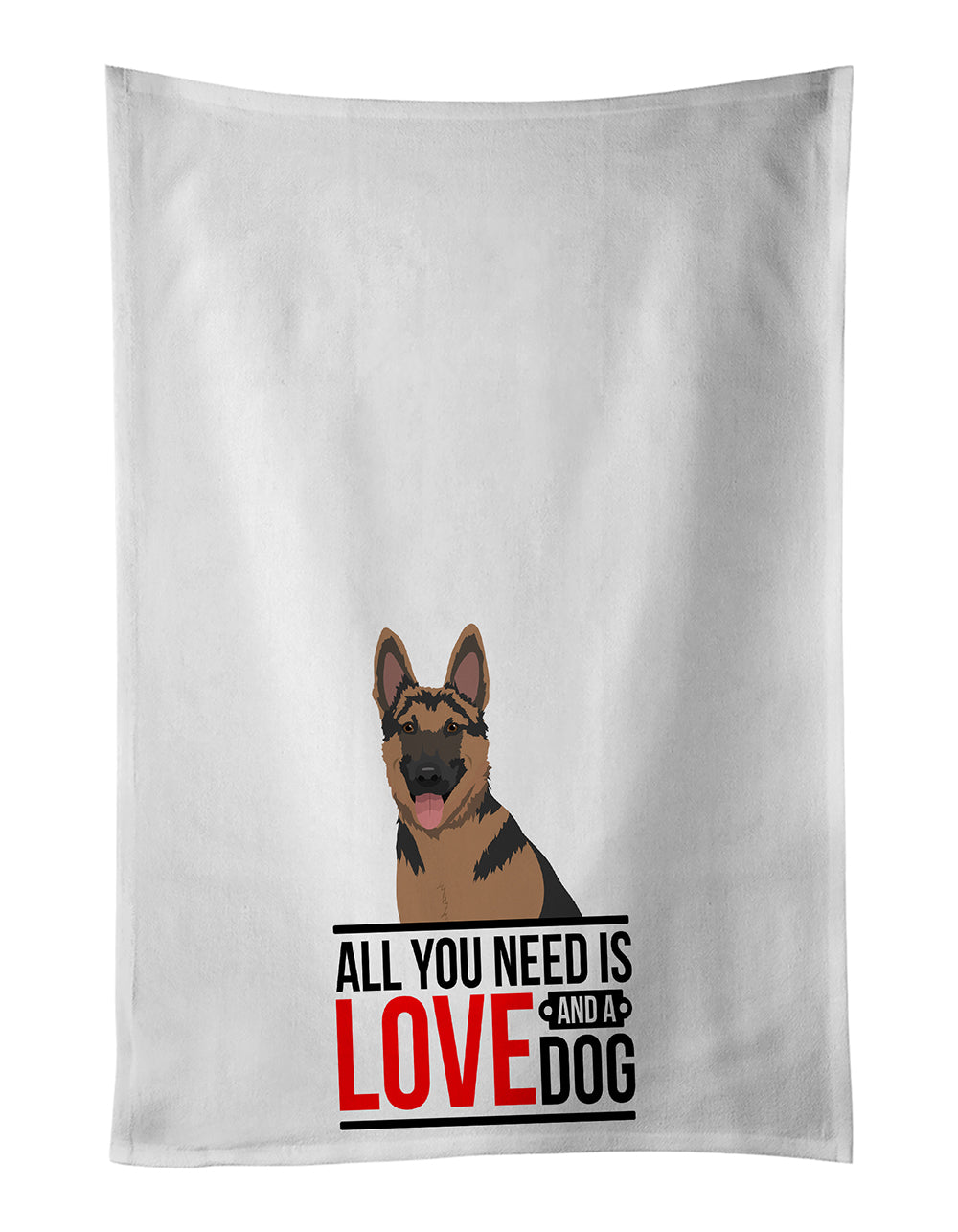 Buy this German Shepherd Red and Black  White Kitchen Towel Set of 2