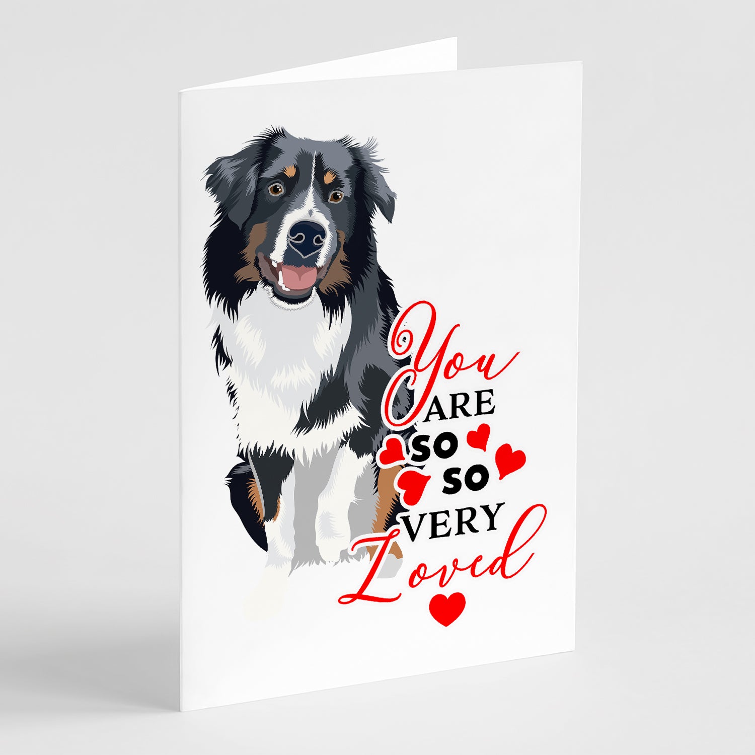 Buy this Australian Shepherd Black Tricolor #1 so Loved Greeting Cards and Envelopes Pack of 8