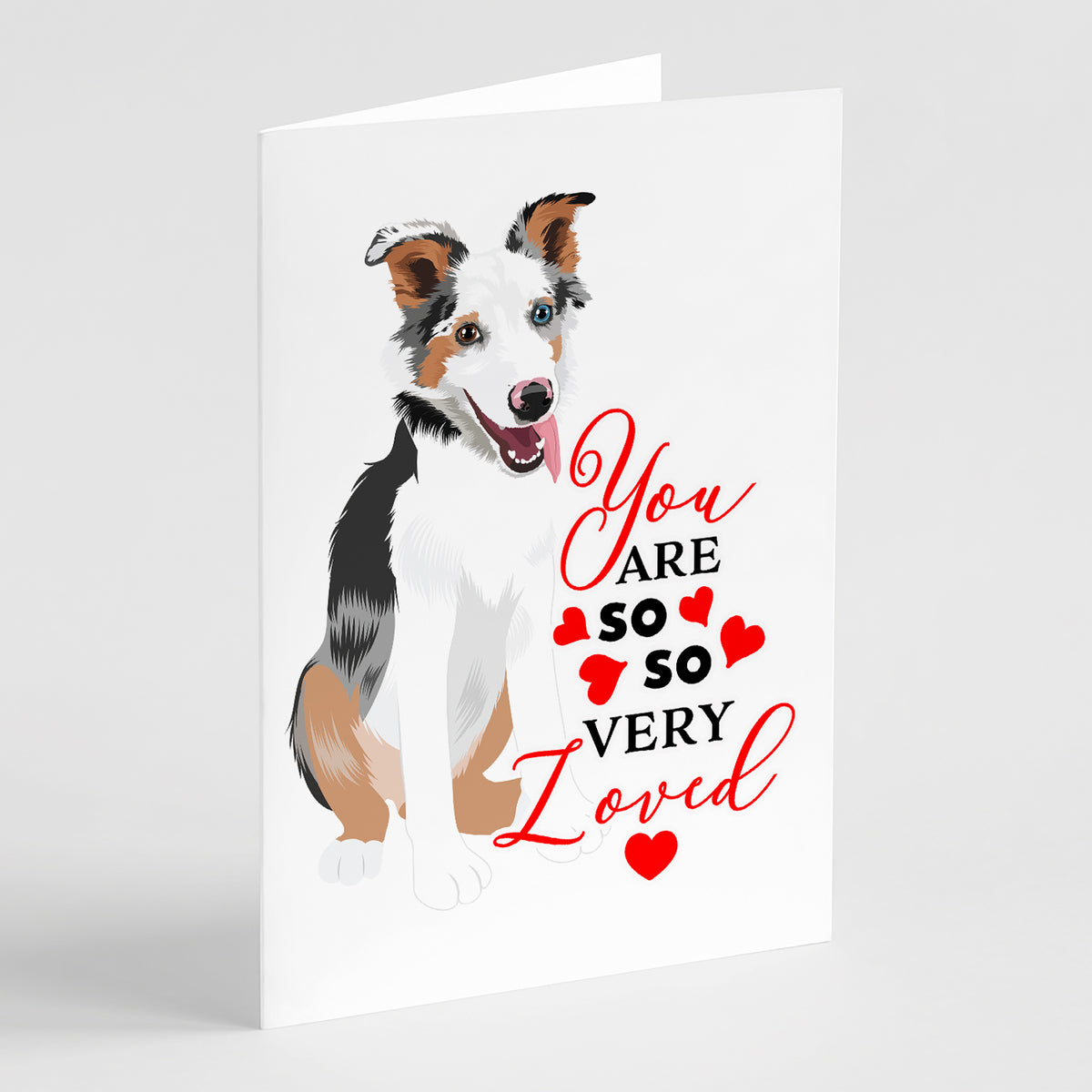 Buy this Australian Shepherd Blue Merle Puppy #2 so Loved Greeting Cards and Envelopes Pack of 8