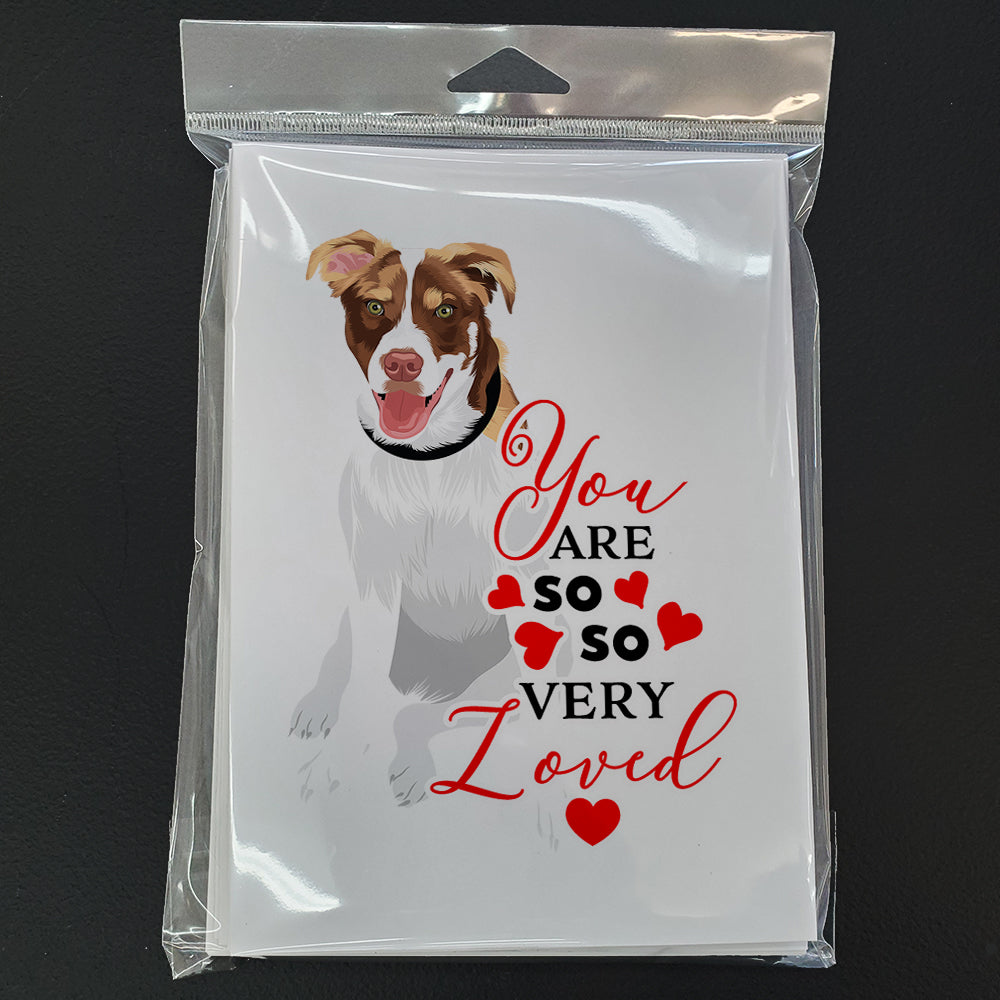 Australian Shepherd Red and White #2 so Loved Greeting Cards and Envelopes Pack of 8 - the-store.com