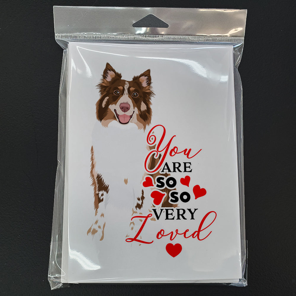 Australian Shepherd Red Tricolor #2 so Loved Greeting Cards and Envelopes Pack of 8 - the-store.com