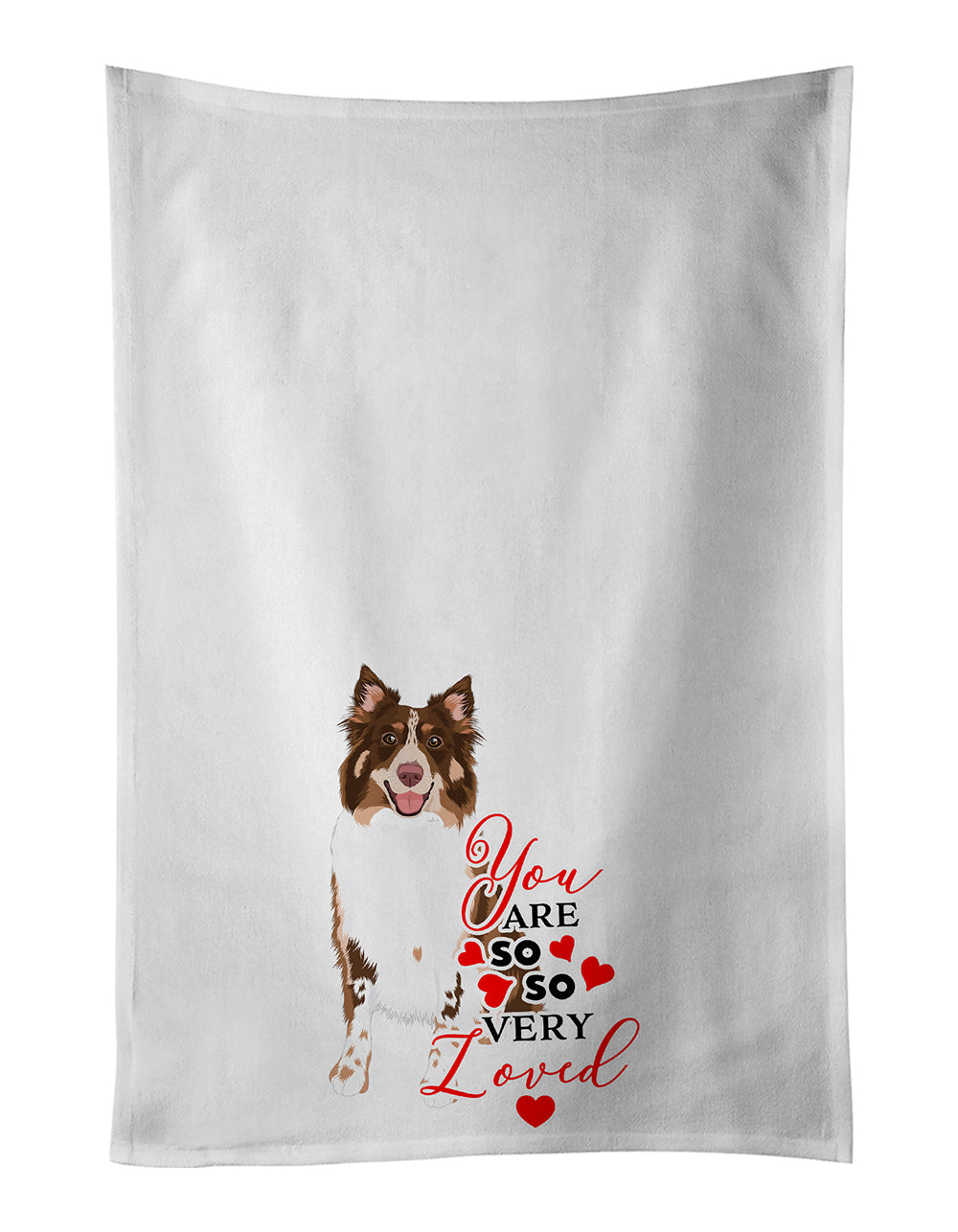 Buy this Australian Shepherd Red Tricolor #2 so Loved White Kitchen Towel Set of 2