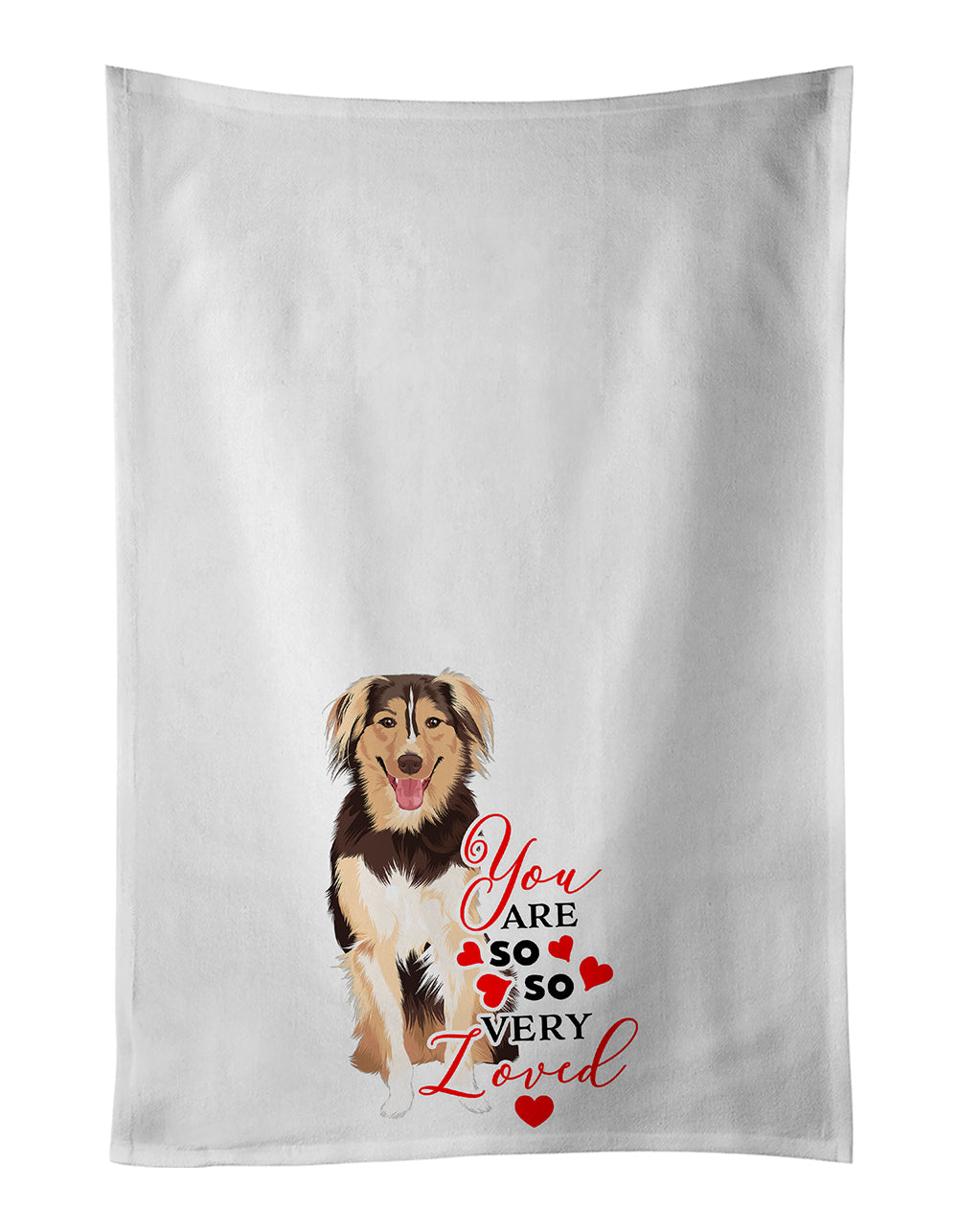 Buy this Australian Shepherd Red Tricolor #3 so Loved White Kitchen Towel Set of 2