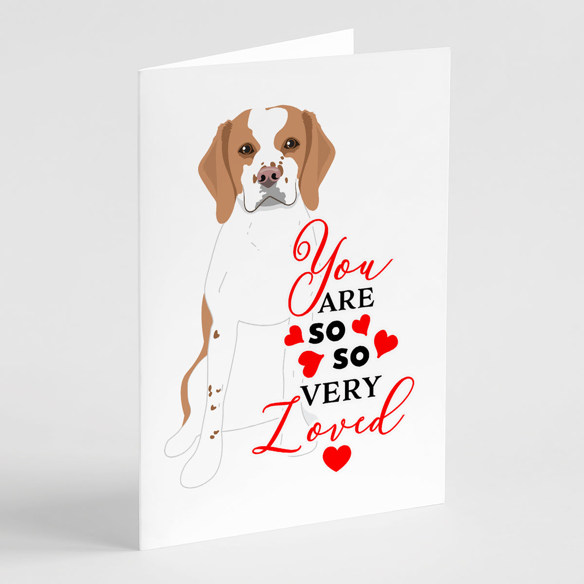 Buy this Beagle Red and White Red Ticked #1 so Loved Greeting Cards and Envelopes Pack of 8