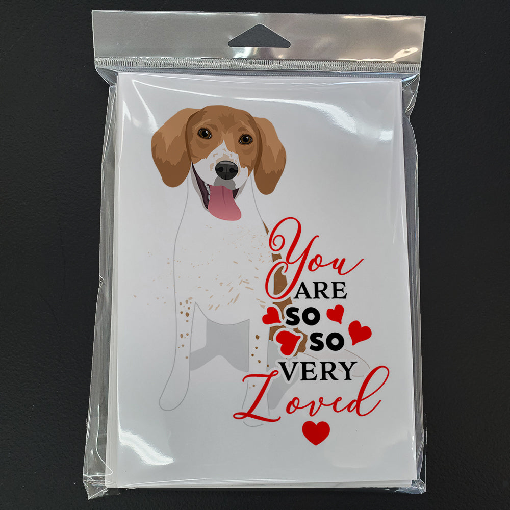Beagle Red and White Red Ticked #2 so Loved Greeting Cards and Envelopes Pack of 8 - the-store.com