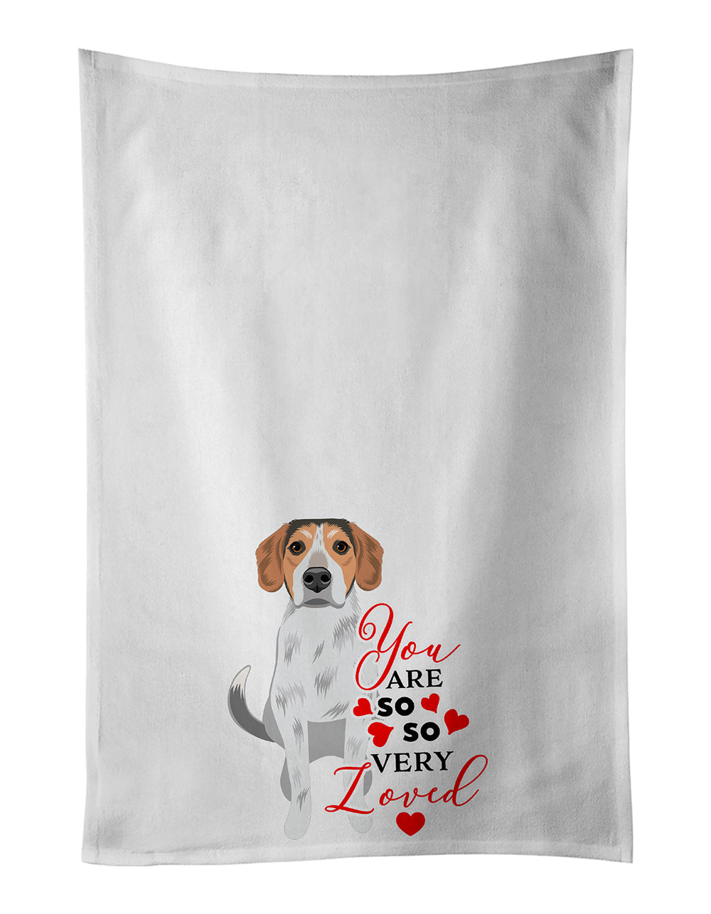 Buy this Beagle Tricolor #2 so Loved White Kitchen Towel Set of 2