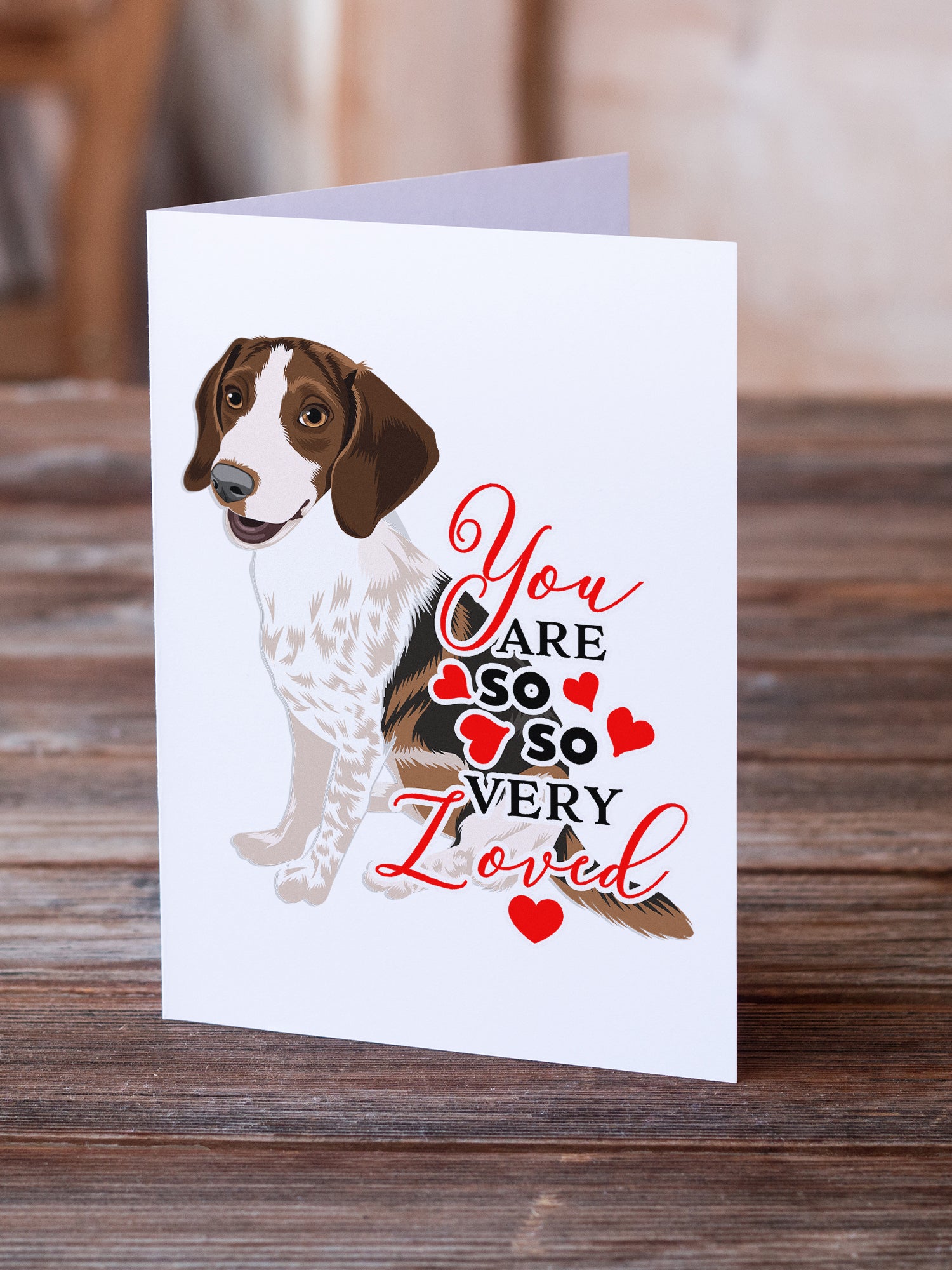 Beagle Tricolor Mottled so Loved Greeting Cards and Envelopes Pack of 8 - the-store.com