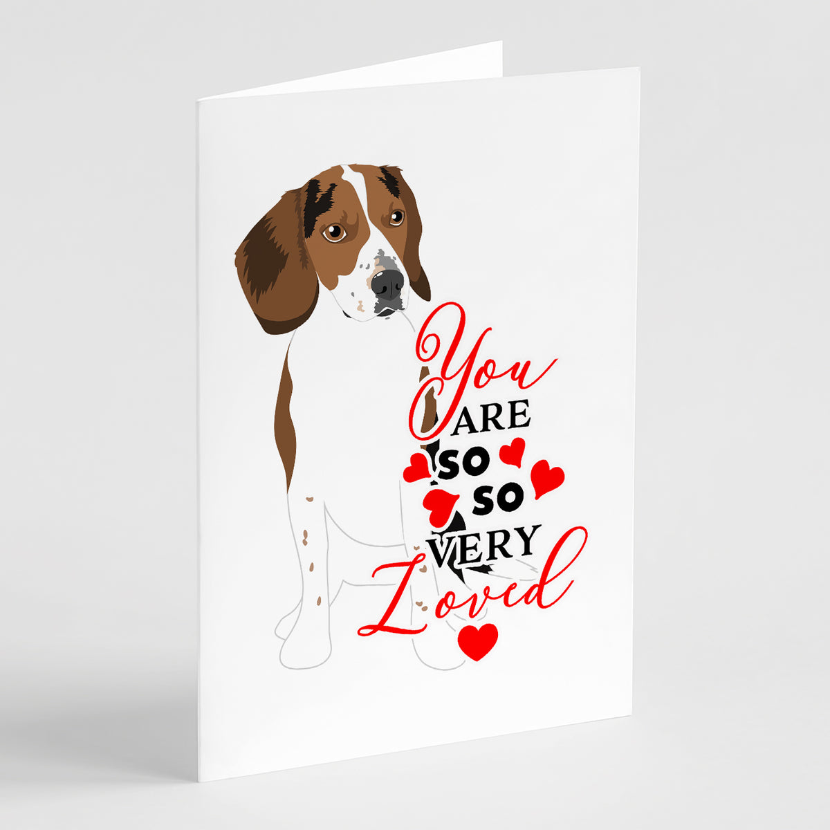 Buy this Beagle Tricolor Red Ticked #2 so Loved Greeting Cards and Envelopes Pack of 8