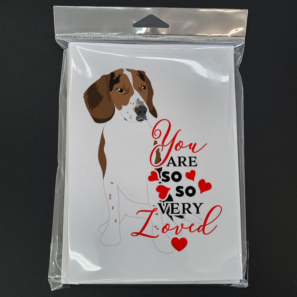 Beagle Tricolor Red Ticked #2 so Loved Greeting Cards and Envelopes Pack of 8 - the-store.com