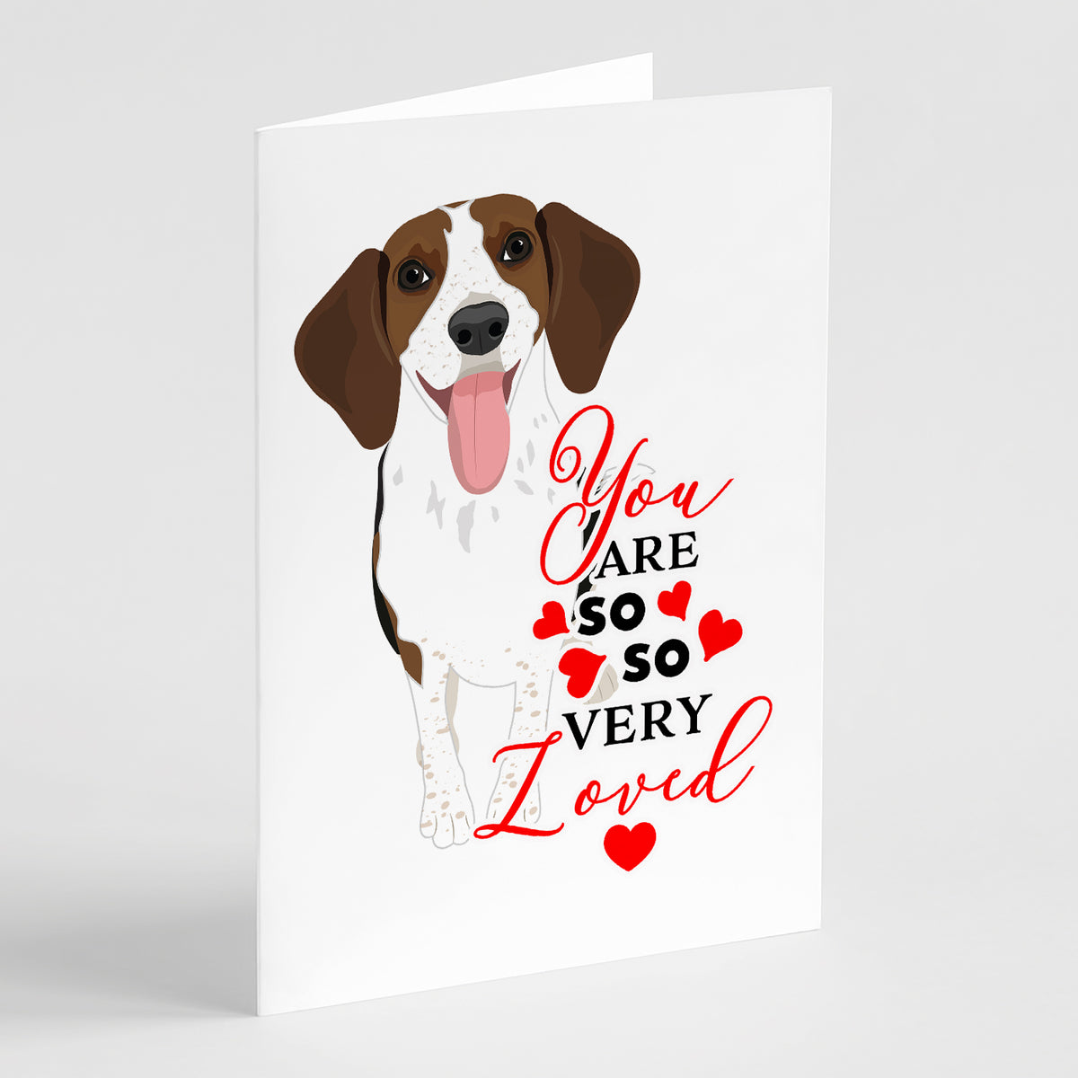 Buy this Beagle Tricolor Red Ticked #3 so Loved Greeting Cards and Envelopes Pack of 8