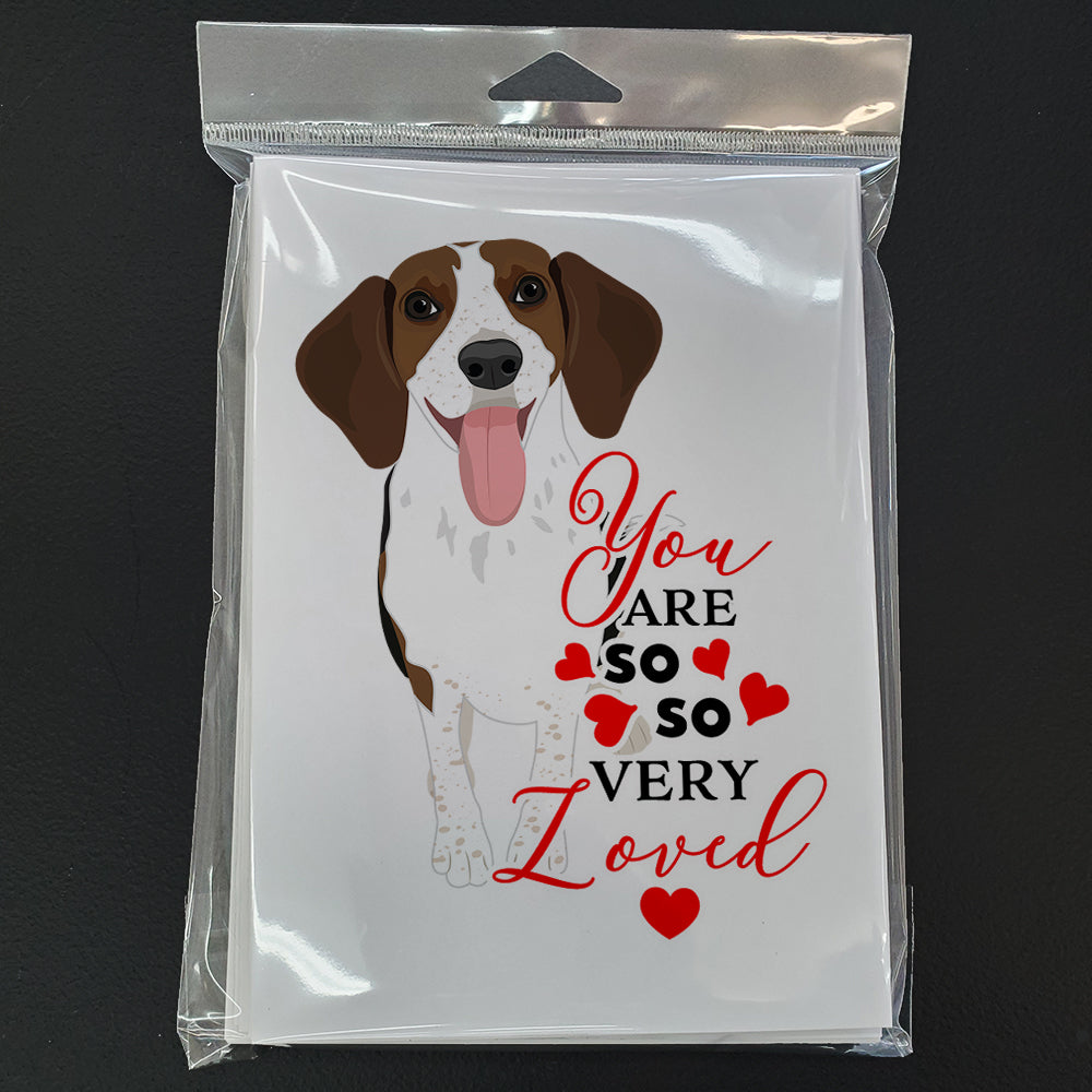 Beagle Tricolor Red Ticked #3 so Loved Greeting Cards and Envelopes Pack of 8 - the-store.com