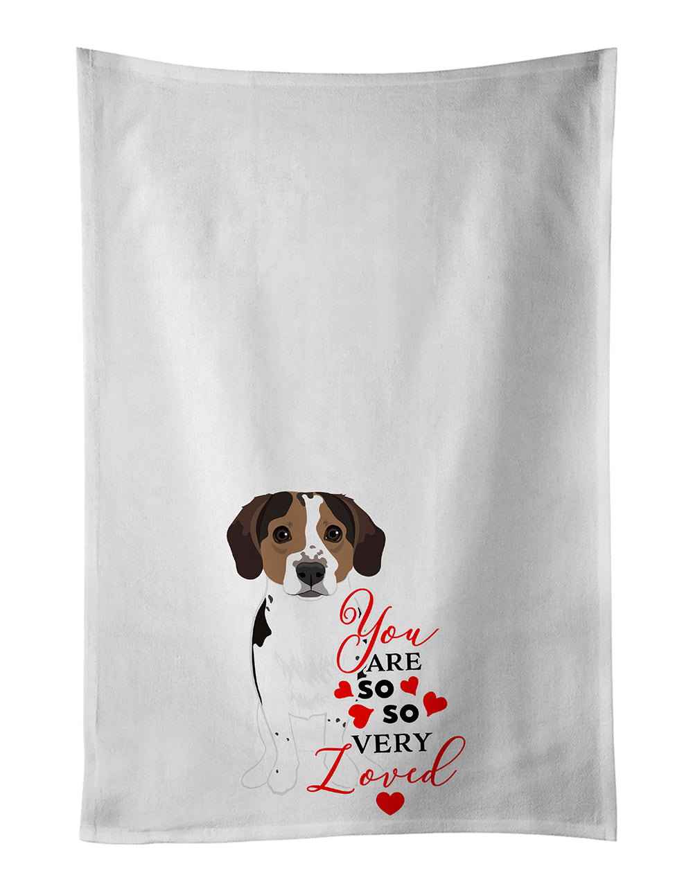 Buy this Beagle Tricolor Ticked so Loved White Kitchen Towel Set of 2