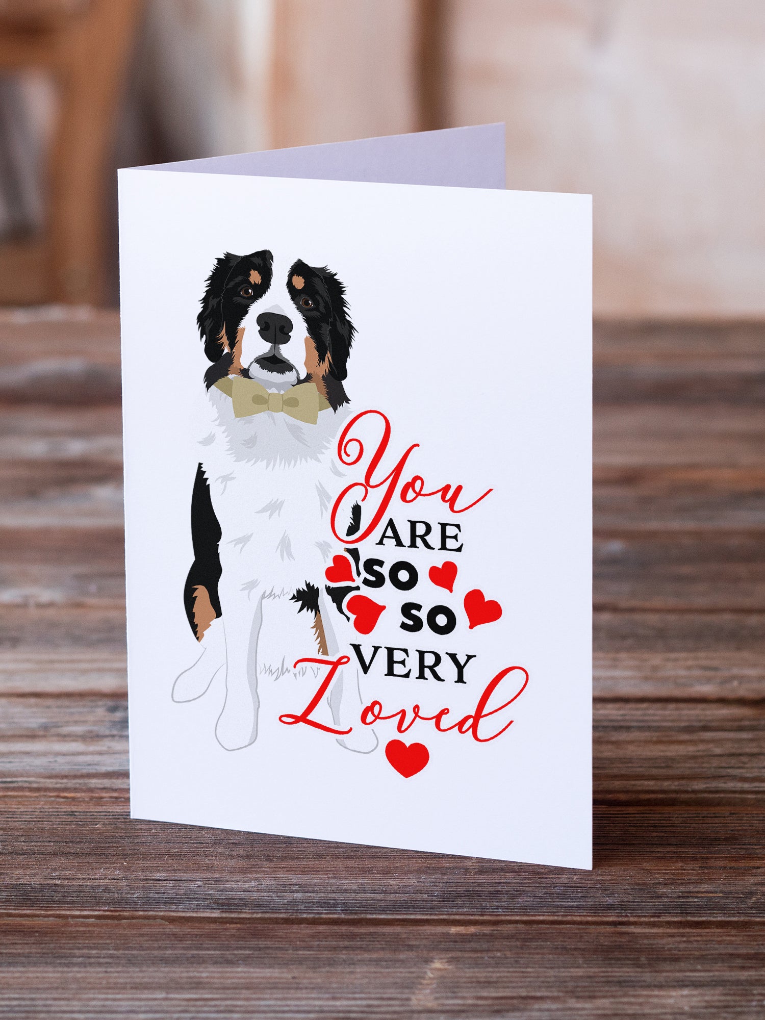 Bernese Mountain Dog #2 so Loved Greeting Cards and Envelopes Pack of 8 - the-store.com