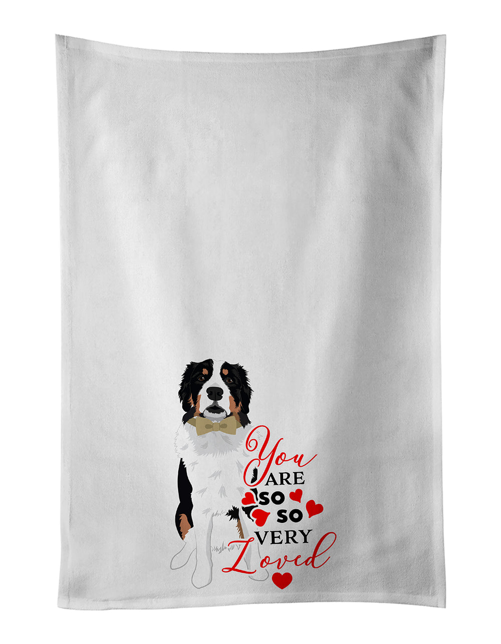 Buy this Bernese Mountain Dog #2 so Loved White Kitchen Towel Set of 2