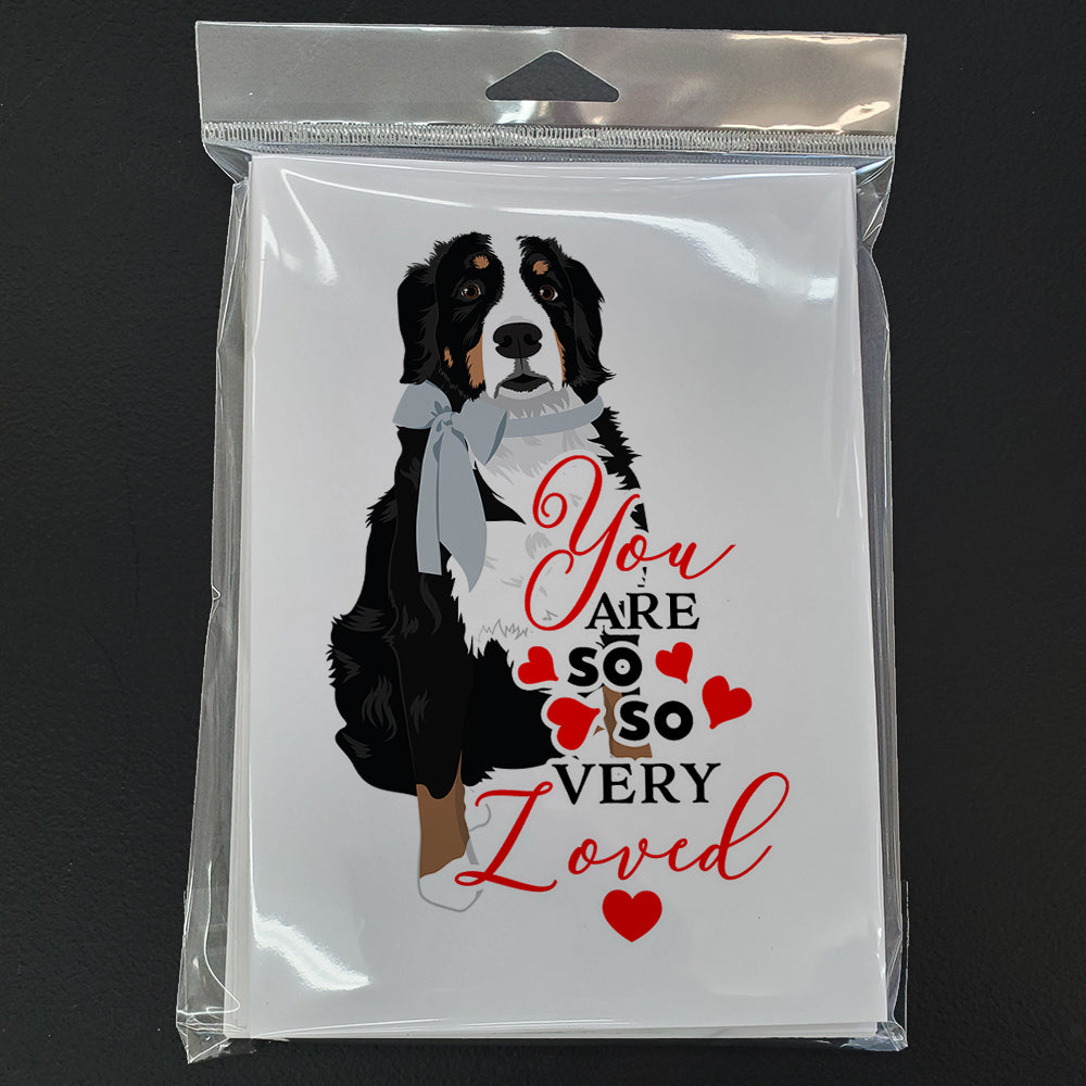 Bernese Mountain Dog #3 so Loved Greeting Cards and Envelopes Pack of 8 - the-store.com