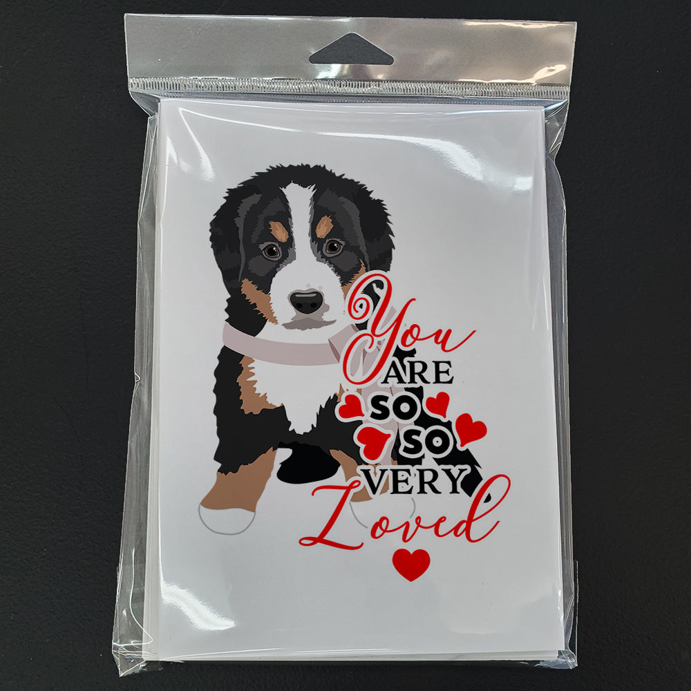 Bernese Mountain Dog Puppy #1 so Loved Greeting Cards and Envelopes Pack of 8 - the-store.com