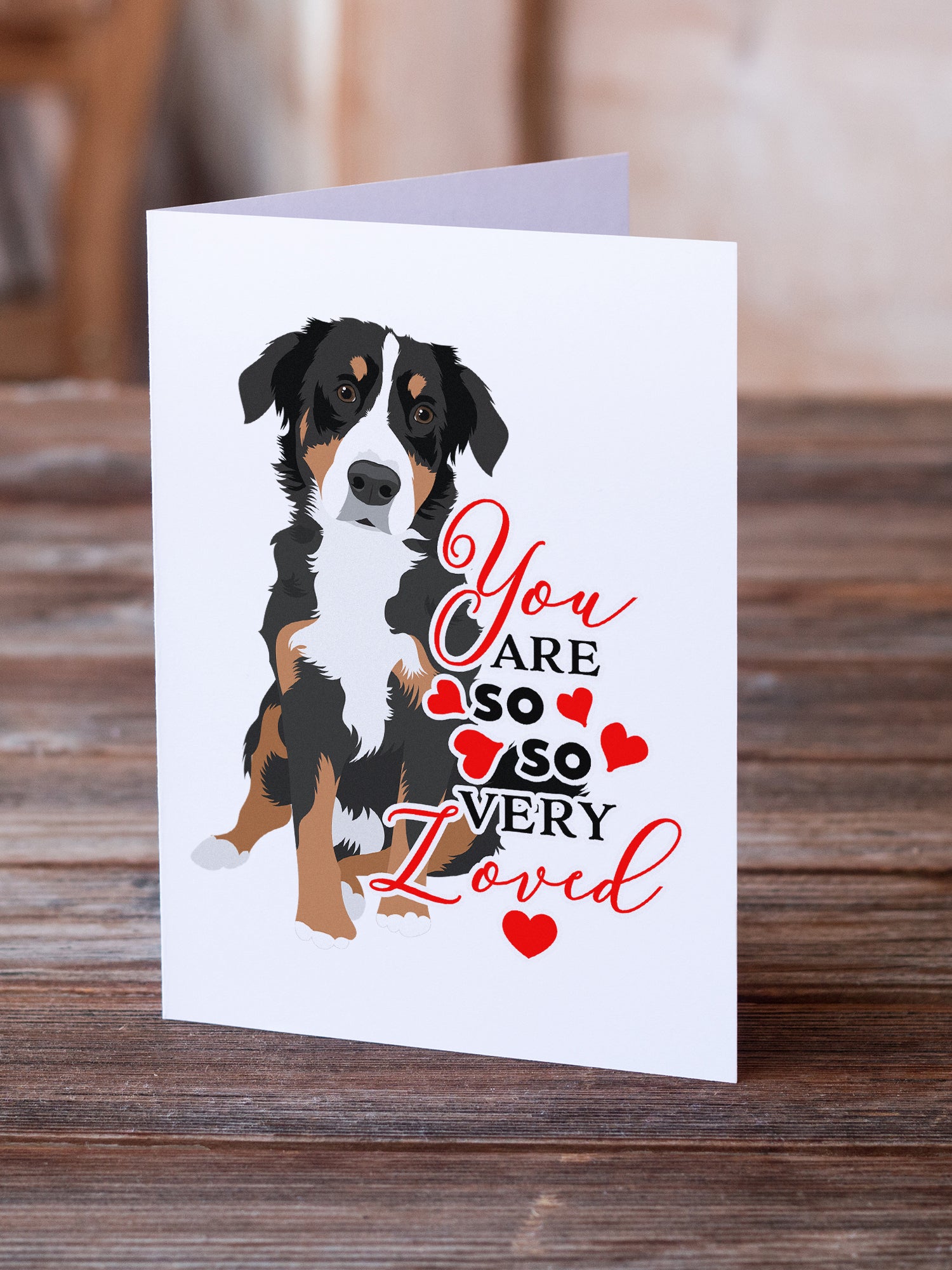 Bernese Mountain Dog Puppy #2 so Loved Greeting Cards and Envelopes Pack of 8 - the-store.com