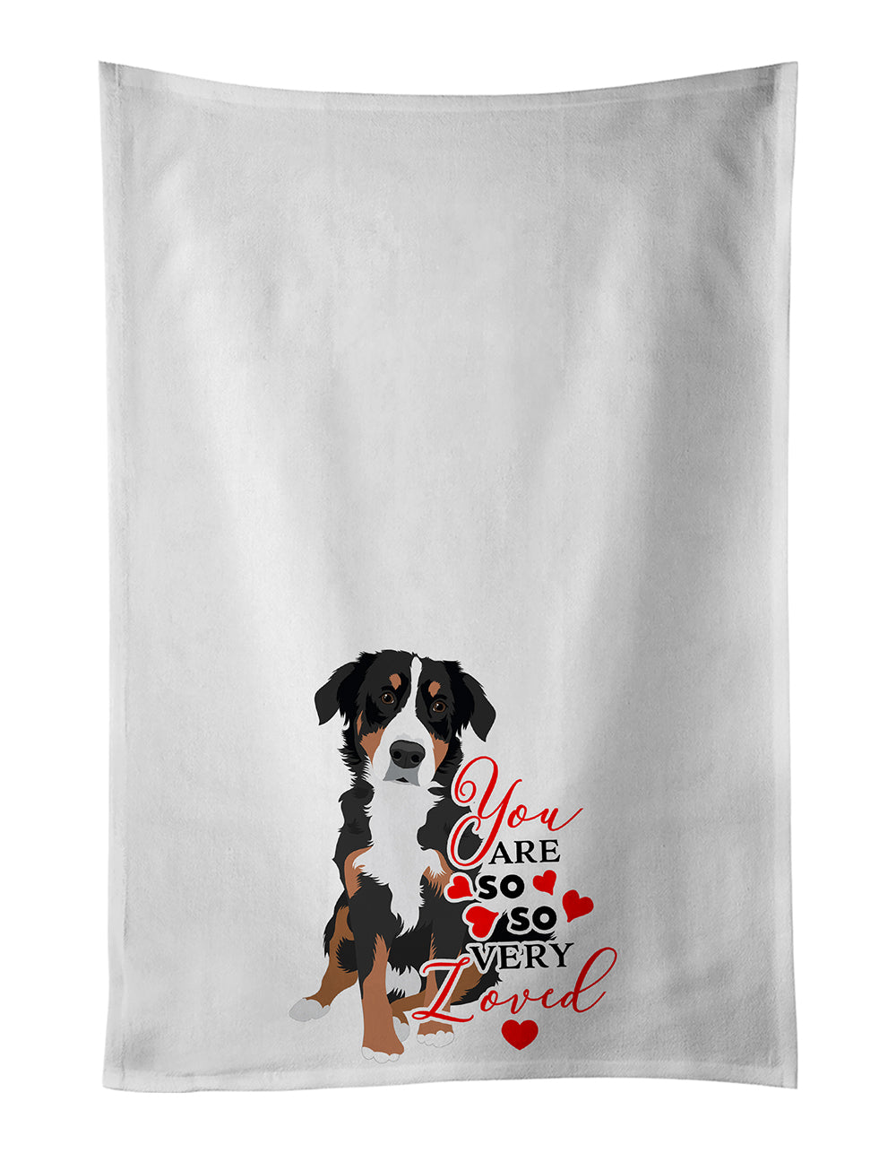 Buy this Bernese Mountain Dog Puppy #2 so Loved White Kitchen Towel Set of 2