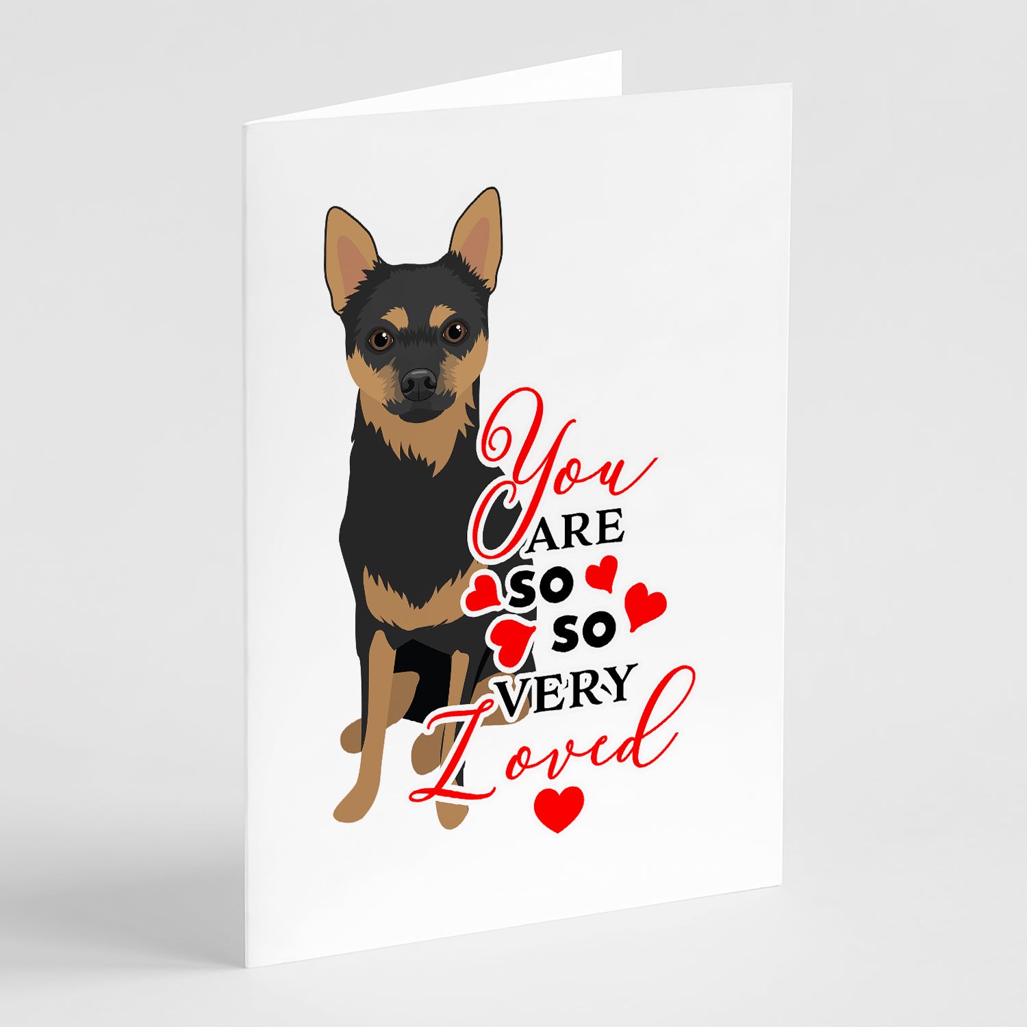 Buy this Chihuahua Black and Tan #1 so Loved Greeting Cards and Envelopes Pack of 8