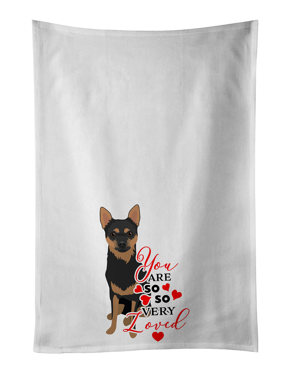 Buy this Chihuahua Black and Tan #1 so Loved White Kitchen Towel Set of 2