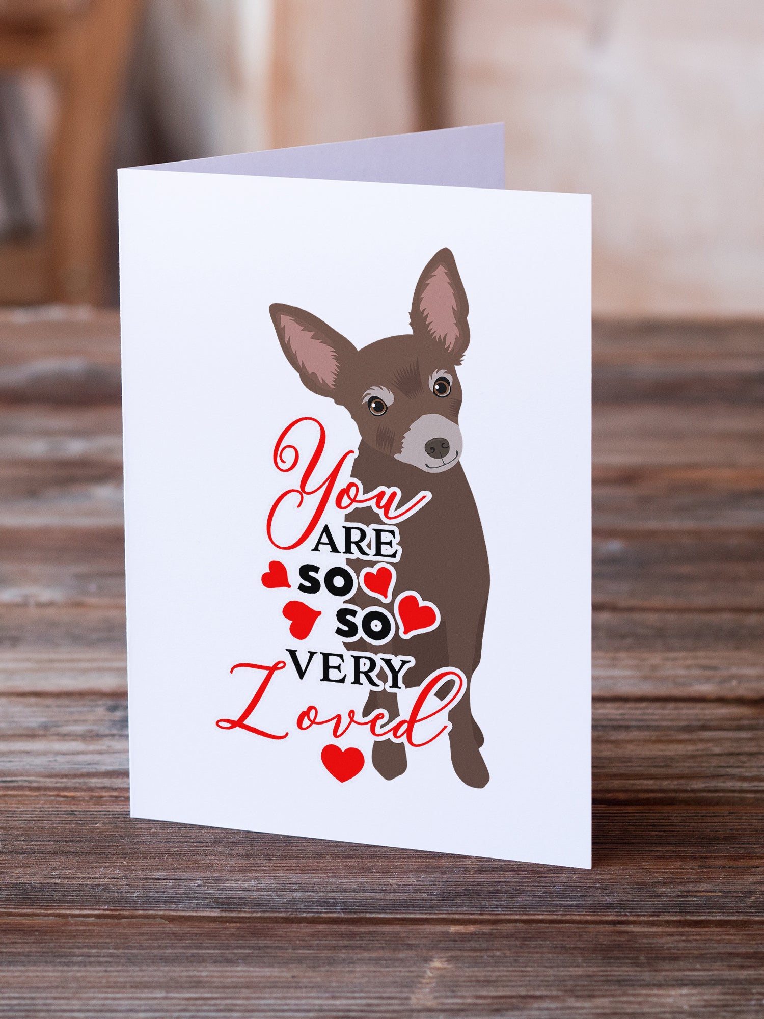 Chihuahua Chocolate #2 so Loved Greeting Cards and Envelopes Pack of 8 - the-store.com