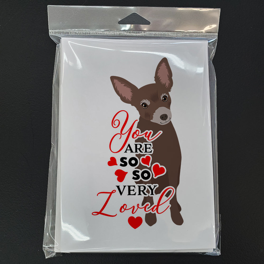 Chihuahua Chocolate #2 so Loved Greeting Cards and Envelopes Pack of 8 - the-store.com