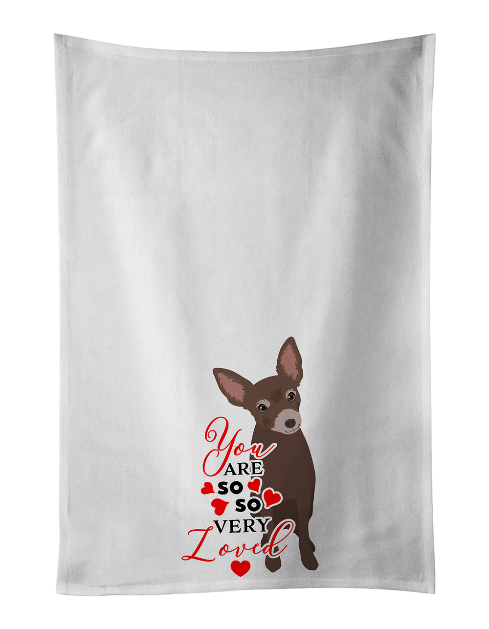 Buy this Chihuahua Chocolate #2 so Loved White Kitchen Towel Set of 2
