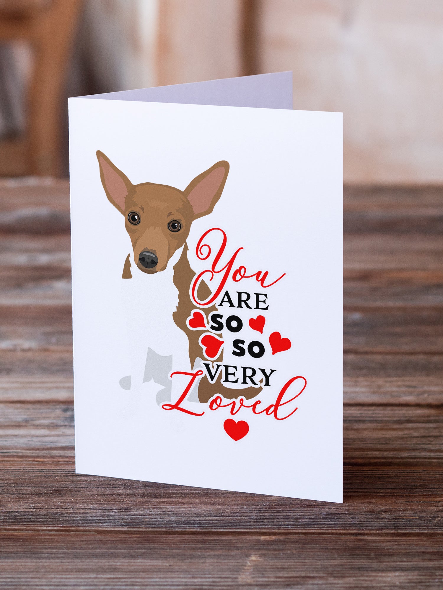 Chihuahua Chocolate and White #1 so Loved Greeting Cards and Envelopes Pack of 8 - the-store.com