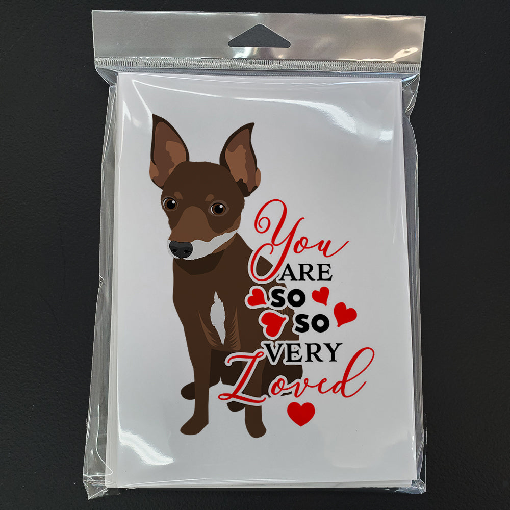 Chihuahua Chocolate and White #2 so Loved Greeting Cards and Envelopes Pack of 8 - the-store.com