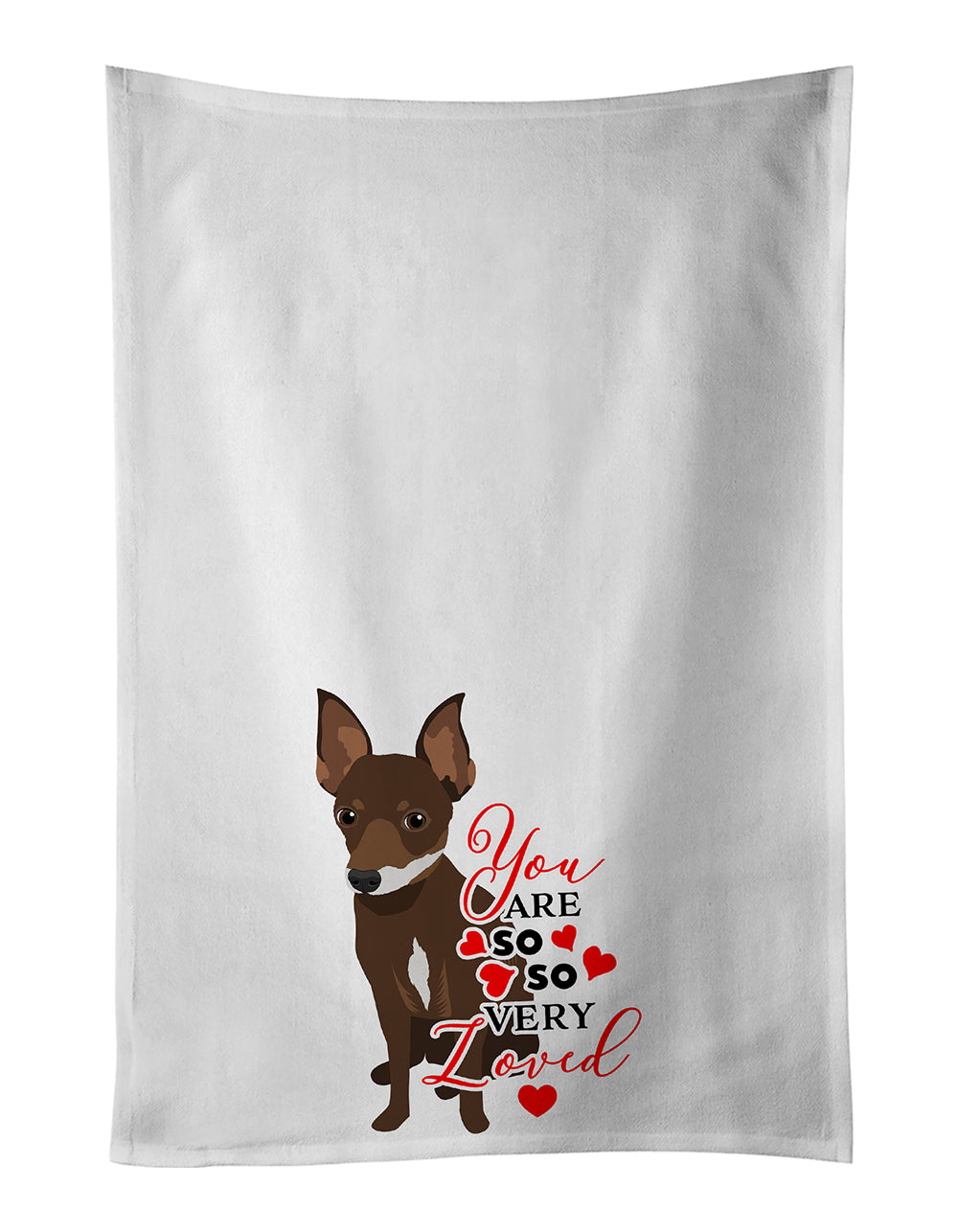 Buy this Chihuahua Chocolate and White #2 so Loved White Kitchen Towel Set of 2